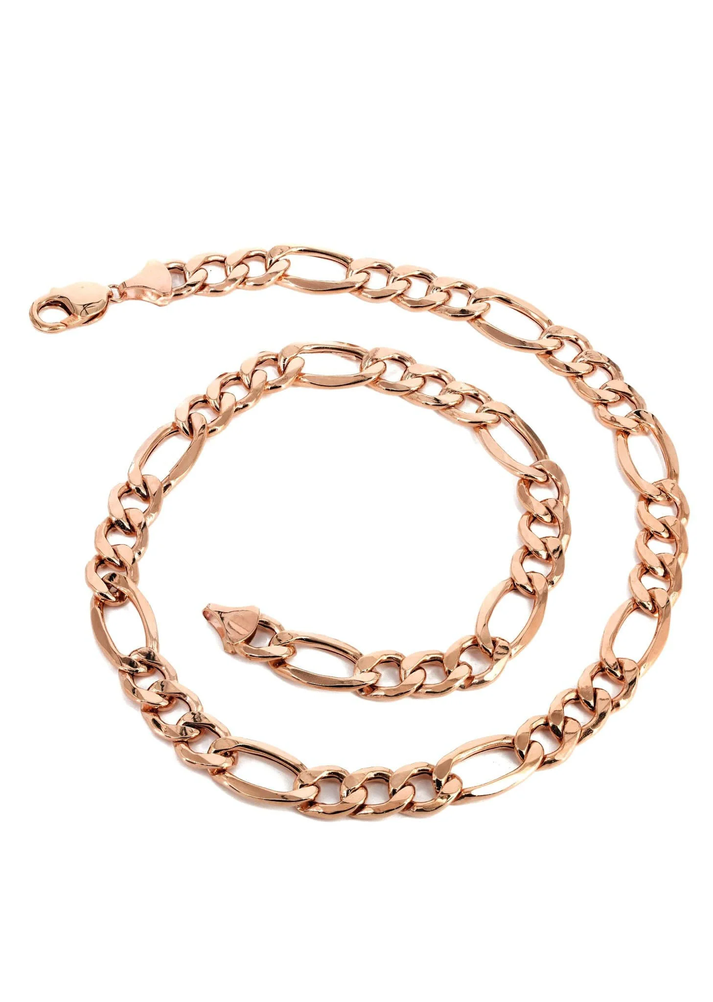Womens 14K Rose Gold Chain - Solid Figaro Chain - Image 2