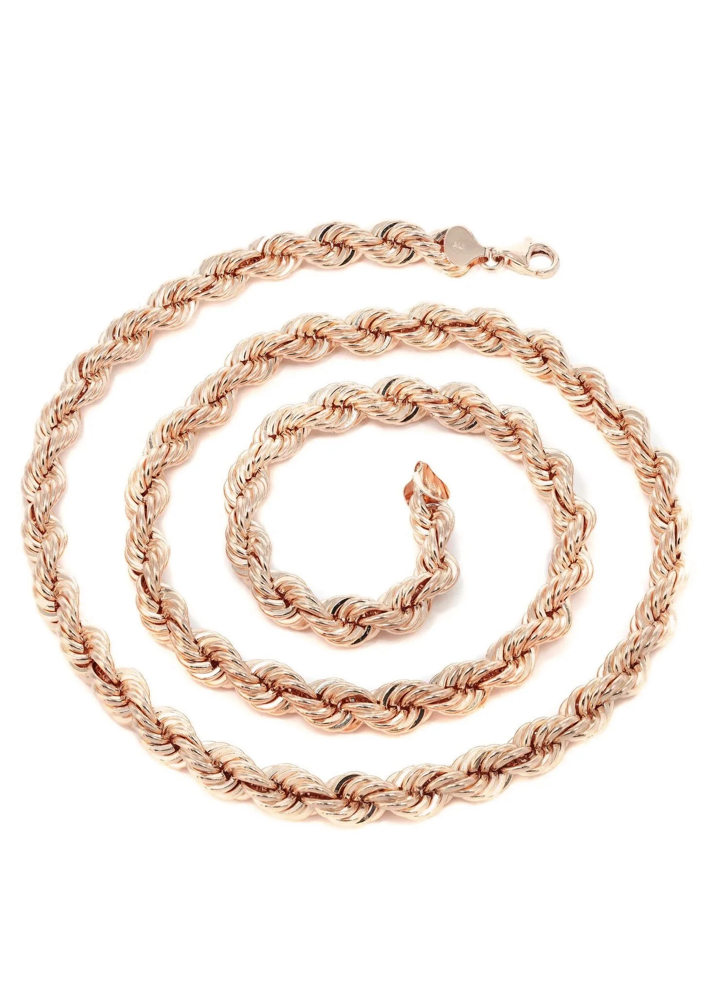Womens 14K Rose Gold Chain - Solid Rope Chain - Image 2