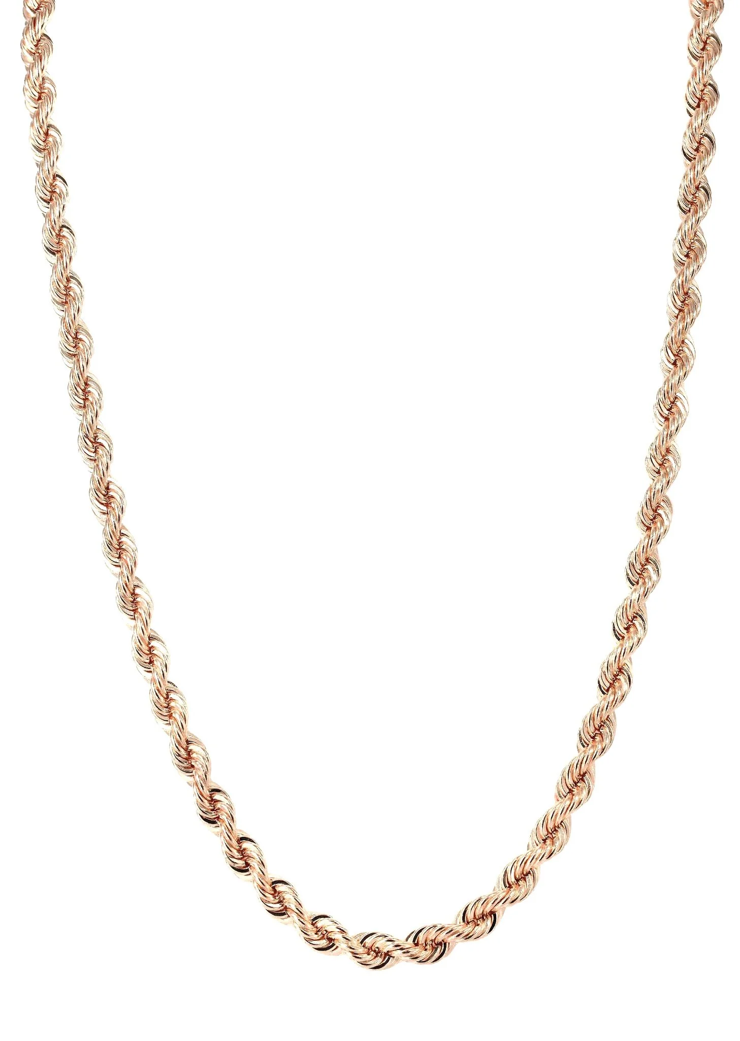 Womens 14K Rose Gold Chain - Solid Rope Chain - Image 3