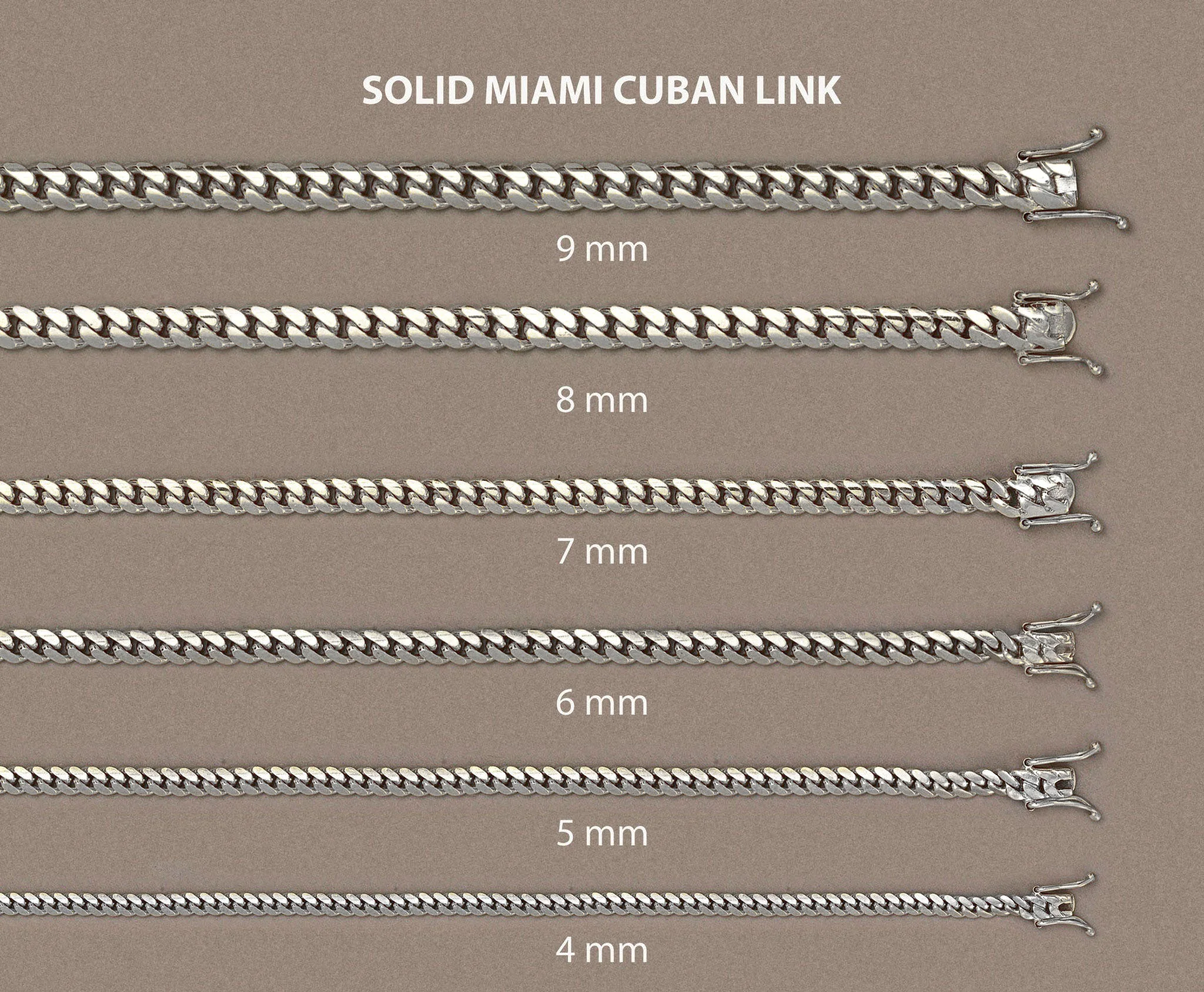 Womens 14K White Gold Chain - Solid Miami Cuban Link Chain 14K Gold - Image 5