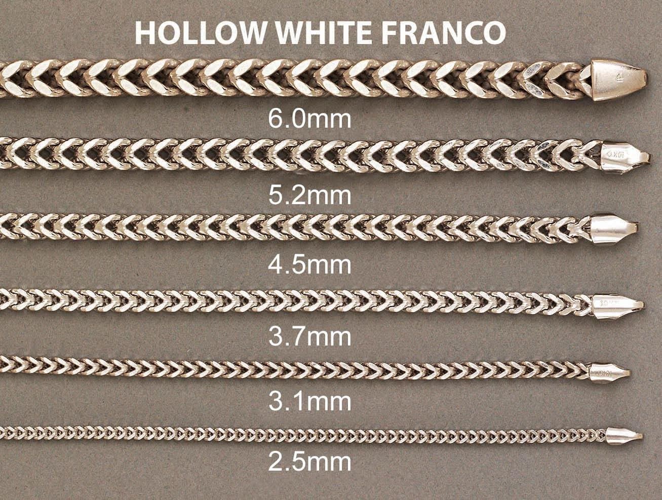 14K White Gold Bracelet Semi Solid Franco For Women - Image 4