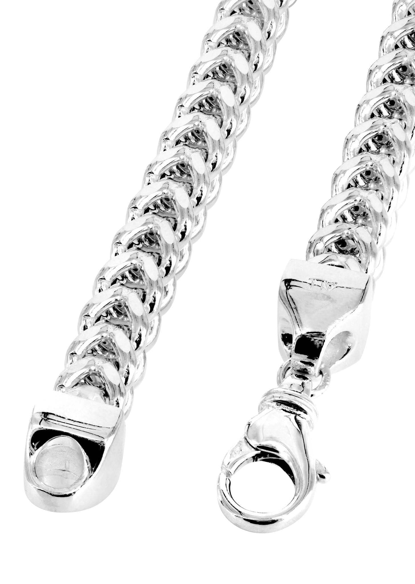 Gold Chain - Womens Semi Solid  Franco Chain 10K White Gold - Image 4