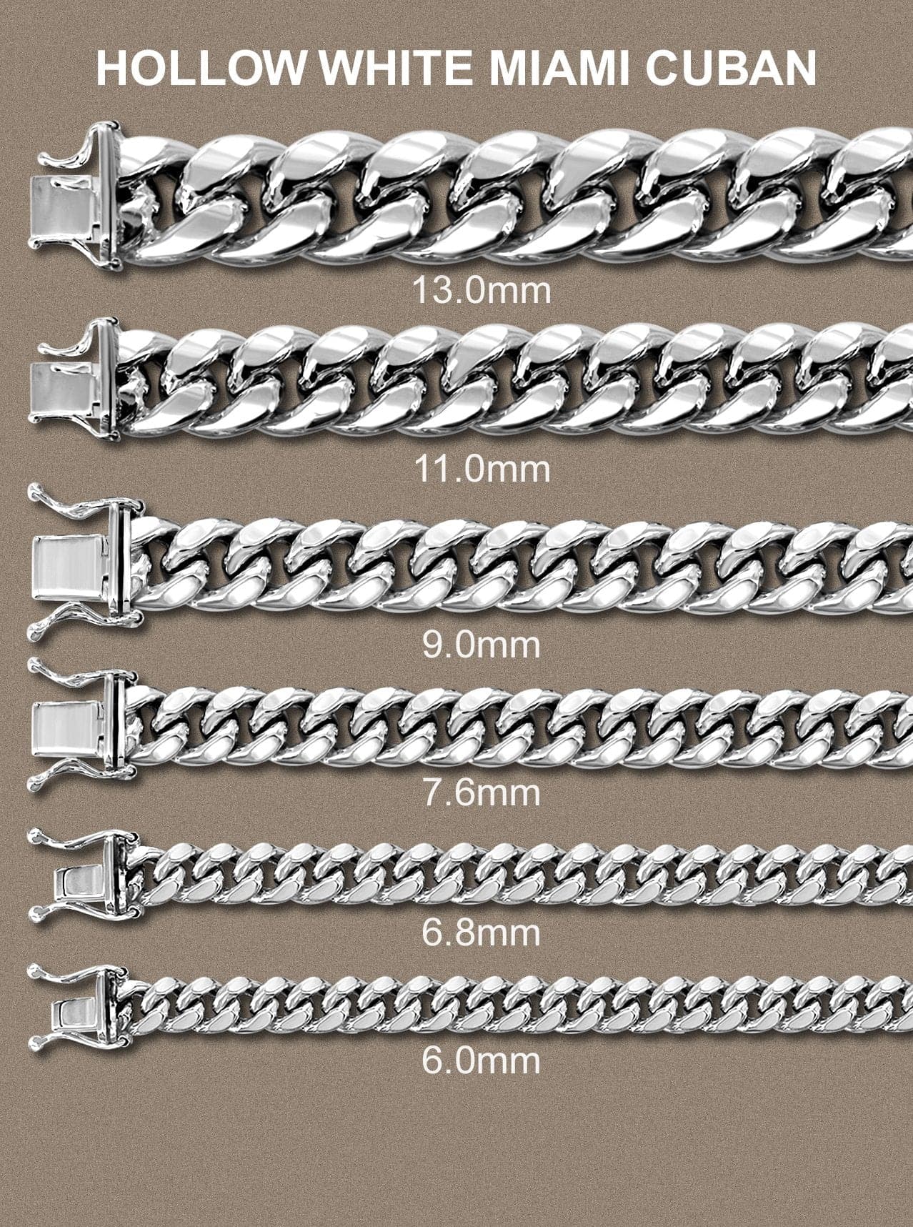 14K White Gold Bracelet Semi Solid Miami Cuban Link For Women - Image 4