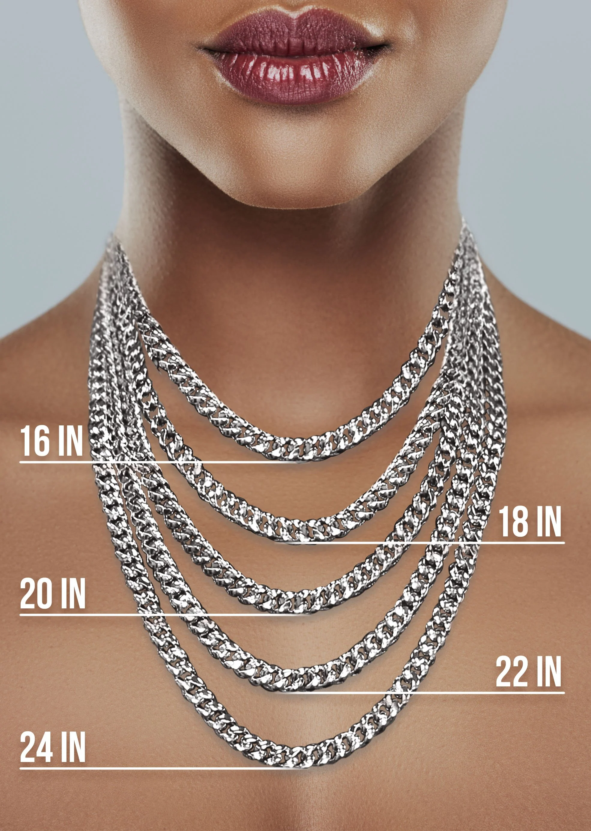 Womens 14K White Gold Chain - Semi Solid Miami Cuban Link Chain - Image 6