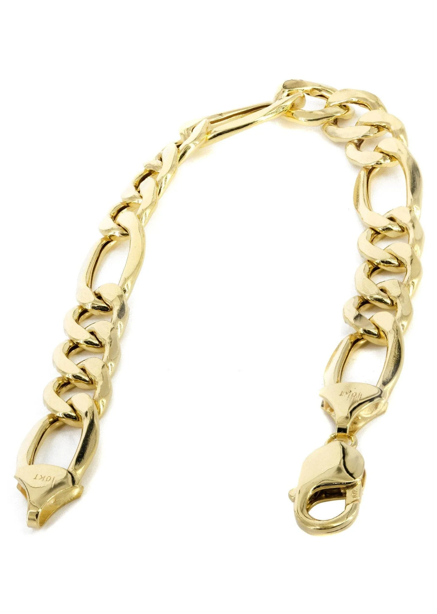 14K Gold Bracelet Solid Figaro For Women - Image 2