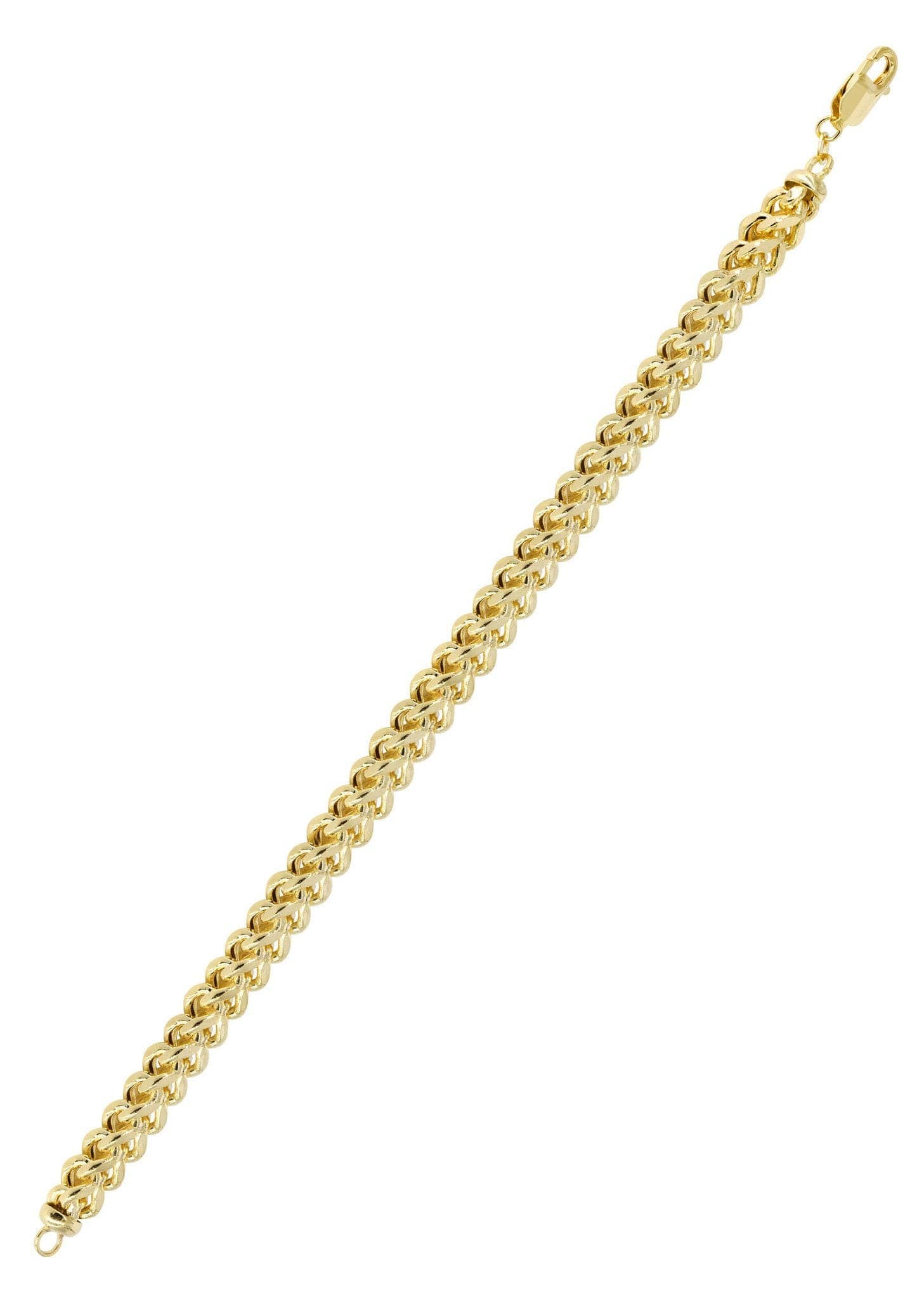 Semi Solid  Womens Franco Bracelet 10K Yellow Gold - Image 3