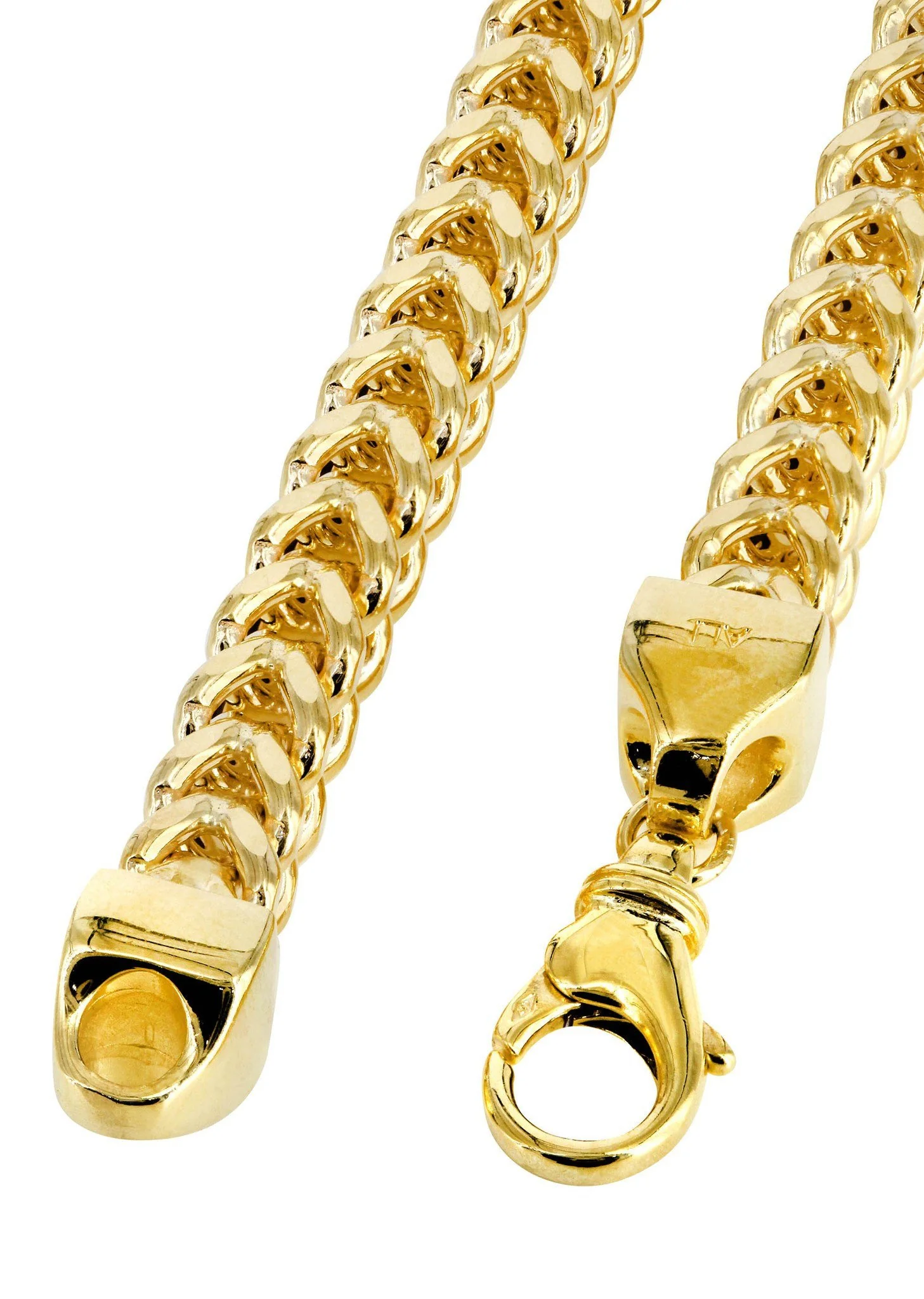Womens 14K Gold Chain - Semi Solid Yellow Franco Chain - Image 4