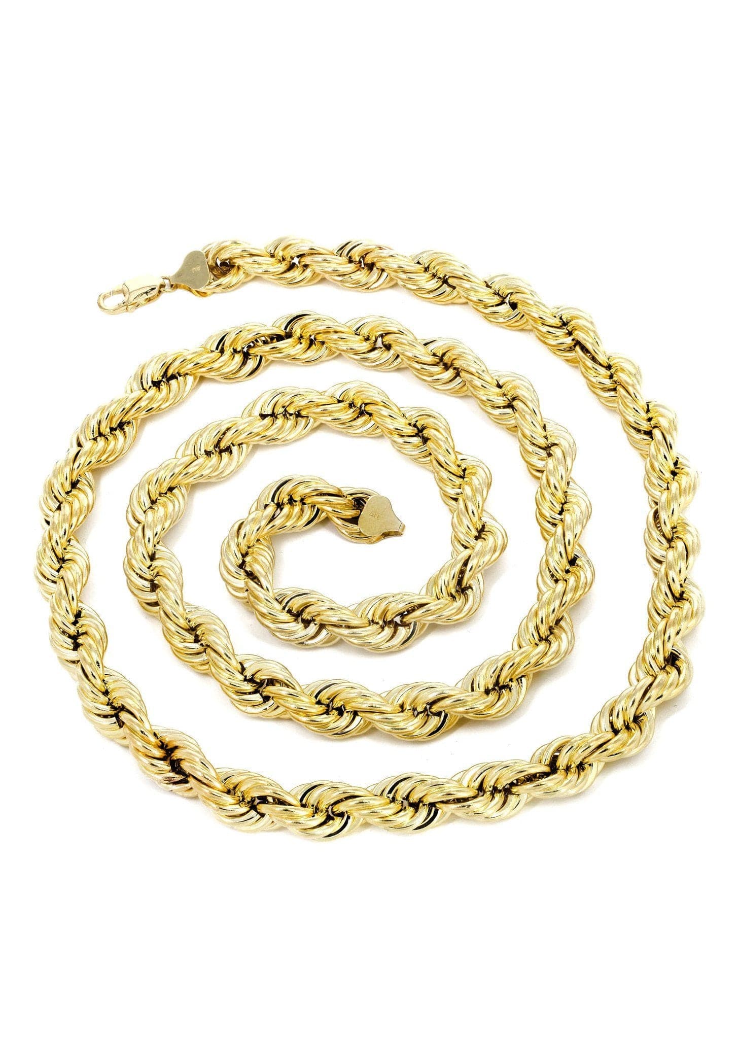 Gold Chain - Womens Semi Solid  Rope Chain 10K Gold - Image 2