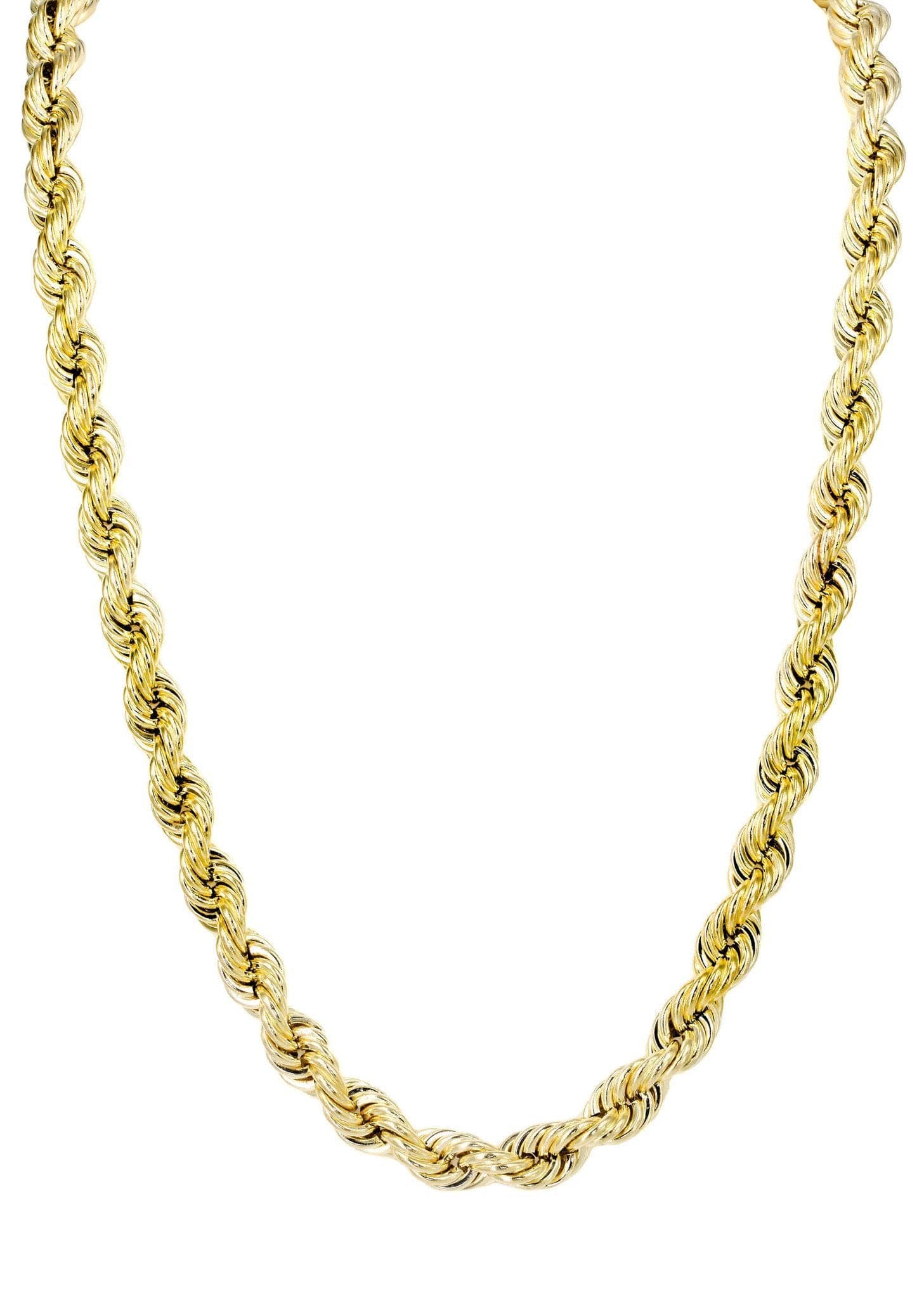 Gold Chain - Womens Semi Solid  Rope Chain 10K Gold - Image 3