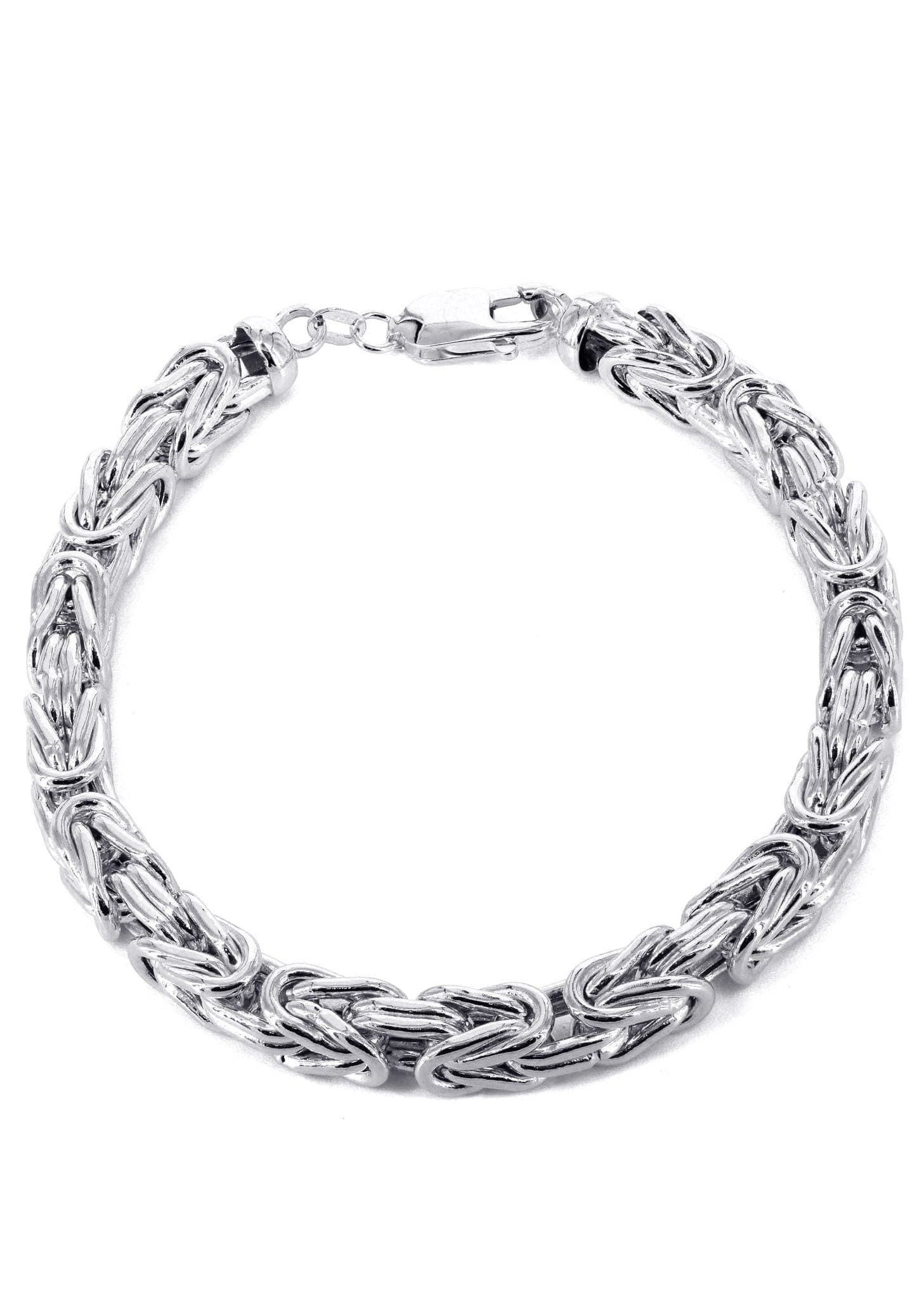Italian Womens Byzantine Bracelet 10K White Gold