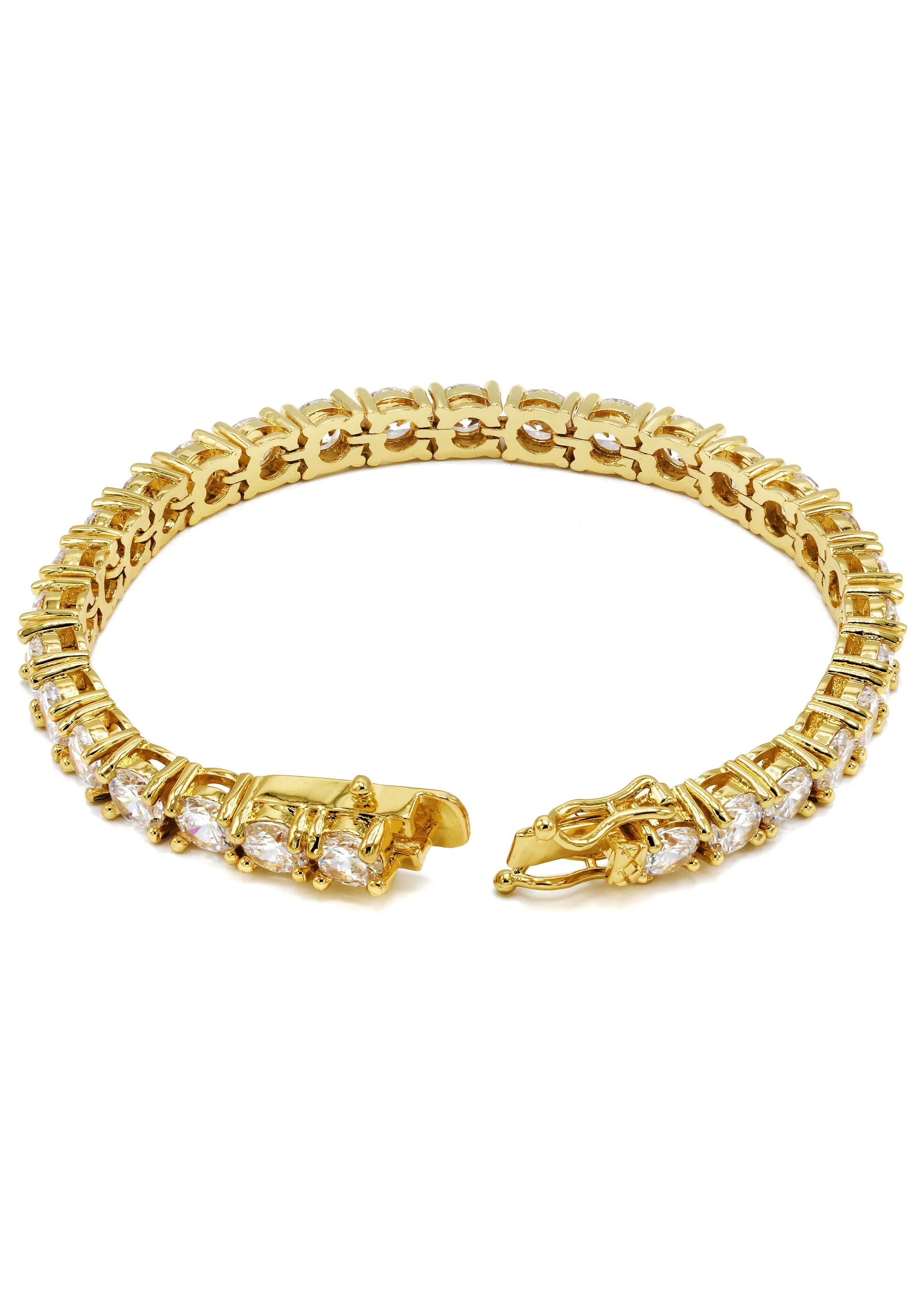 Womens Lab Grown Diamond Tennis Bracelet - 14K Yellow Gold - Image 4