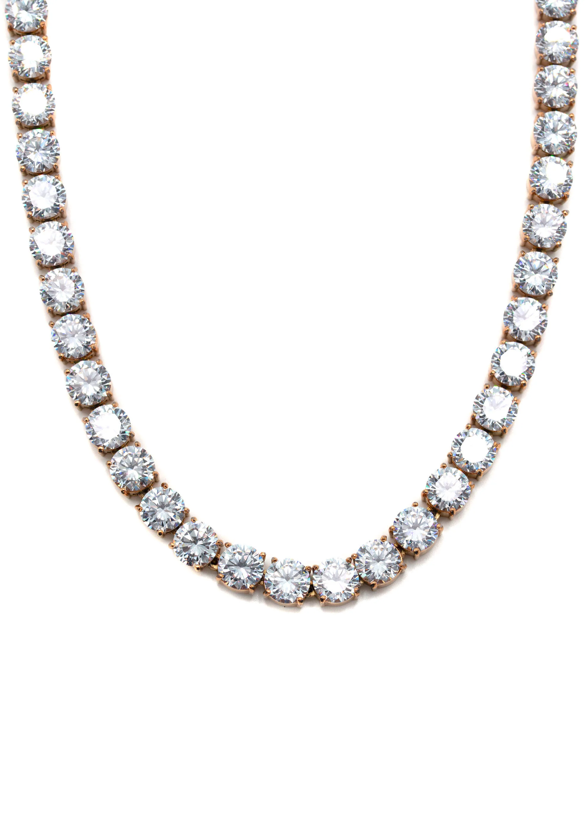 Women Jewelry - Diamond Necklace For Women | Lab Grown Tennis Chain Rose Gold - Image 3