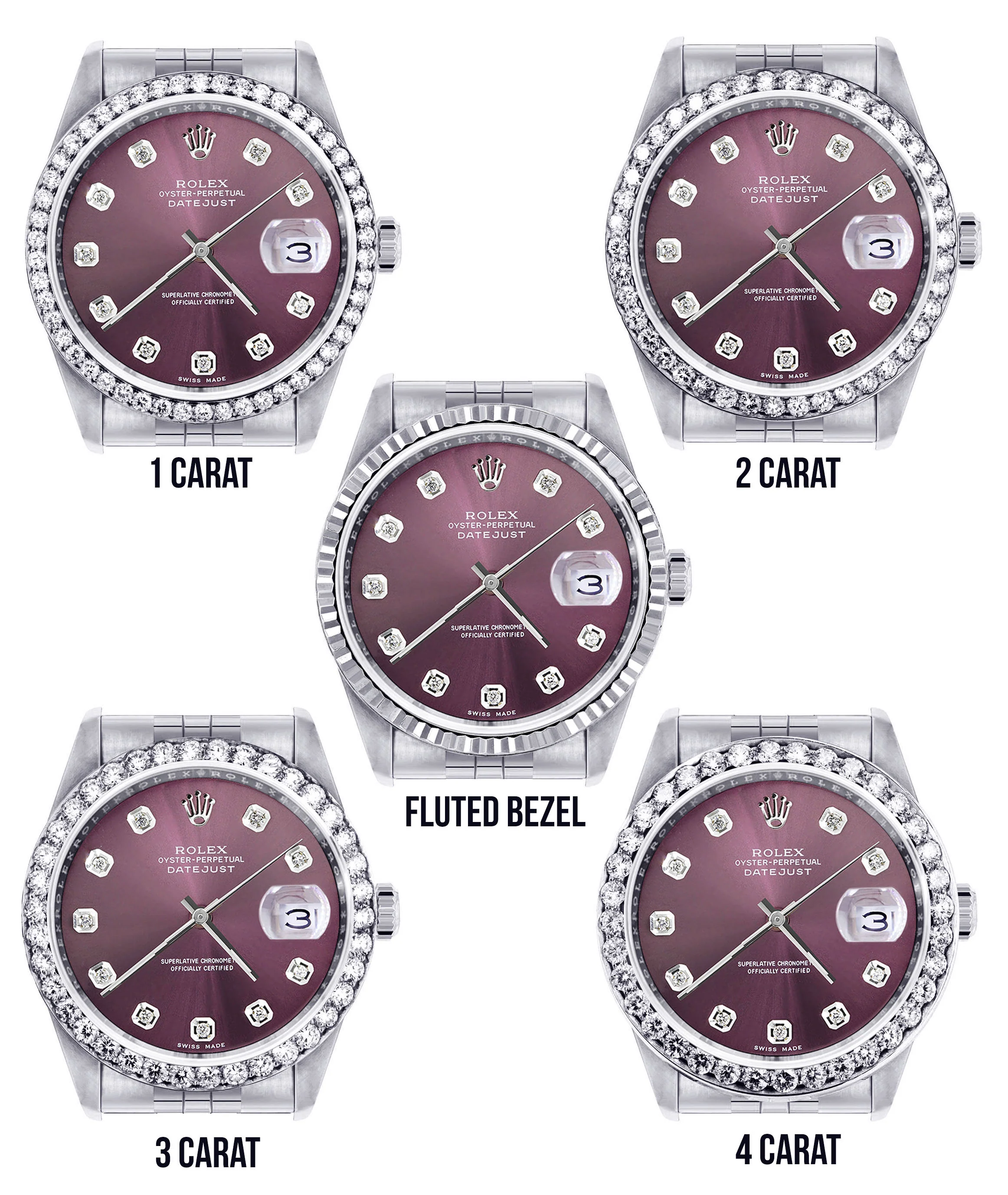 Womens Rolex Datejust Watch 16200 | 36Mm | Purple Dial | Jubilee Band - Image 3