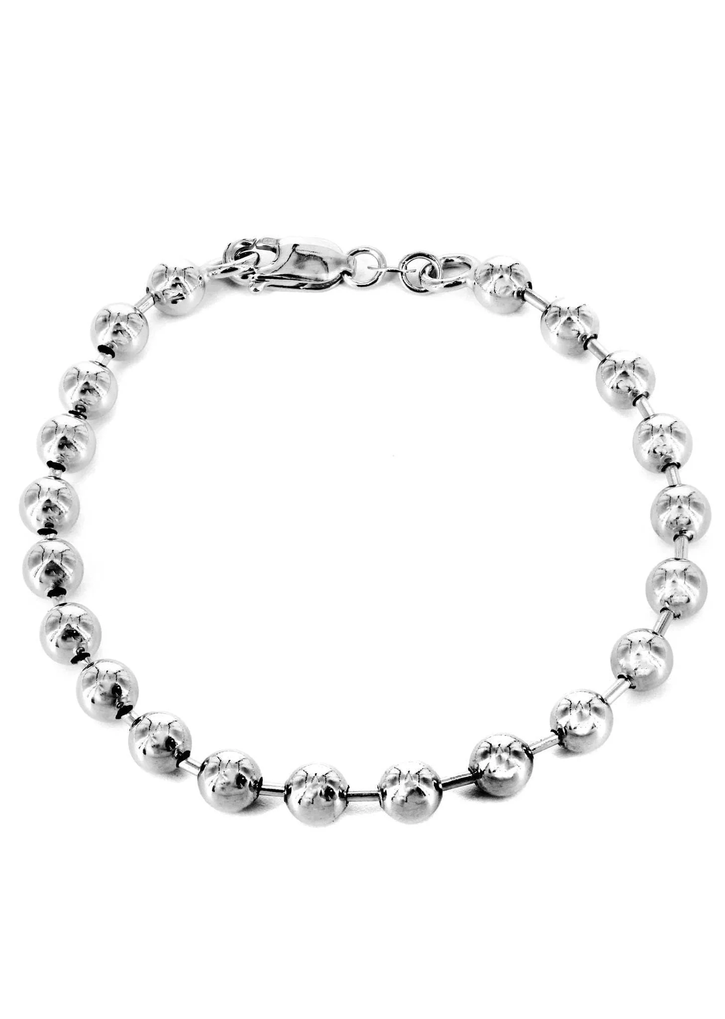 14K White Gold Bracelet Dog Tag For Women