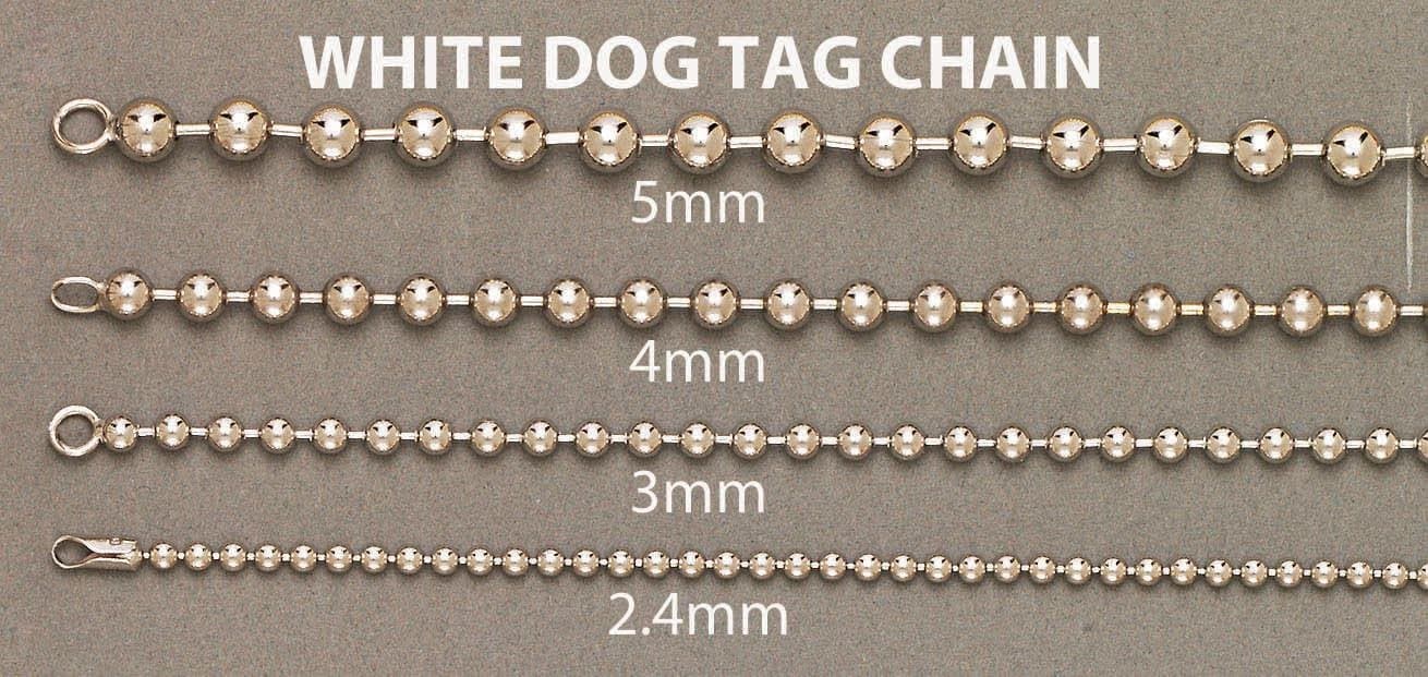 Gold Chain - Womens Dog Tag Chain 10K White Gold - Image 5