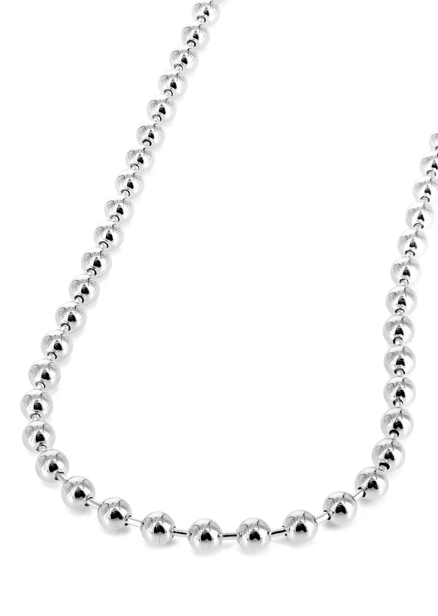 Womens 14K White Gold Chain - White Dog Tag Chain