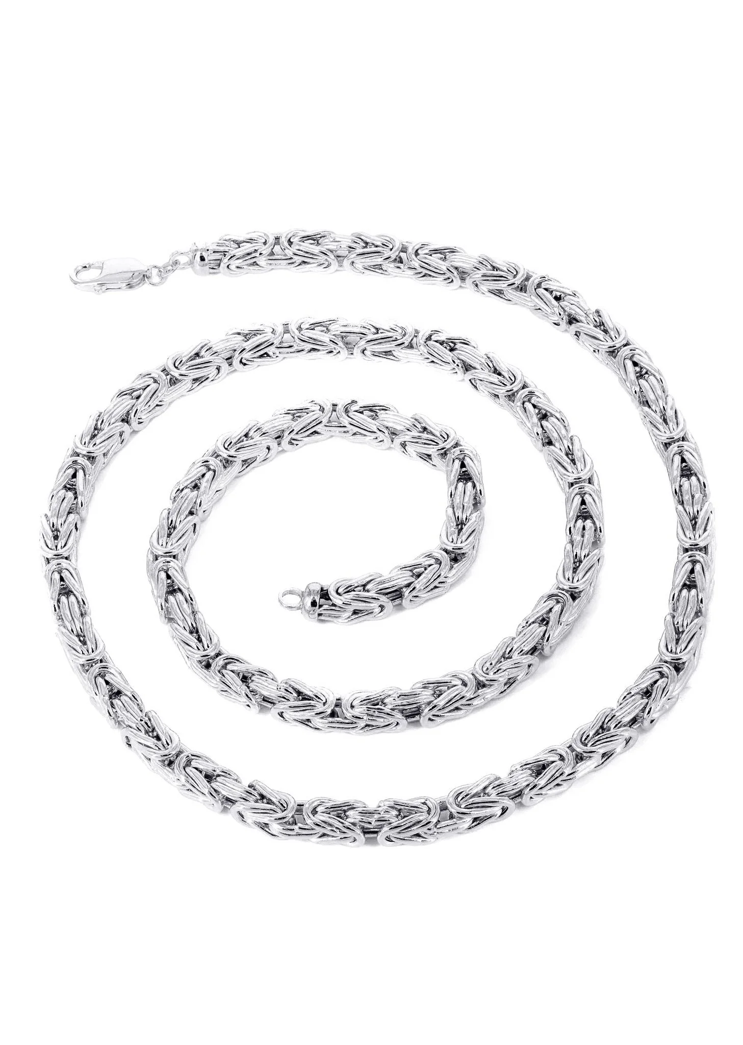 White Gold Chain - Womens Italian Byzantine Chain 10k Gold - Image 4