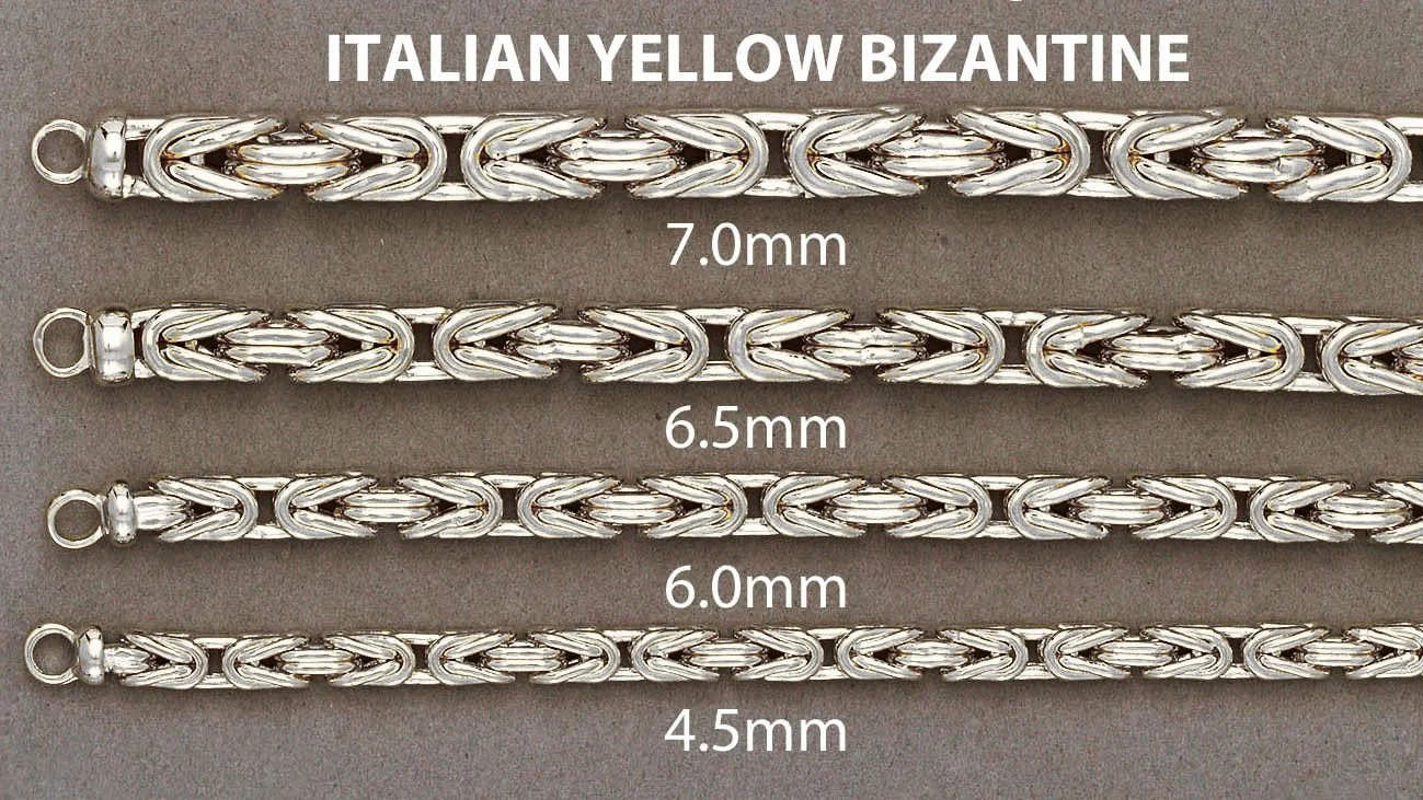 White Gold Chain - Womens Italian Byzantine Chain 10k Gold - Image 5