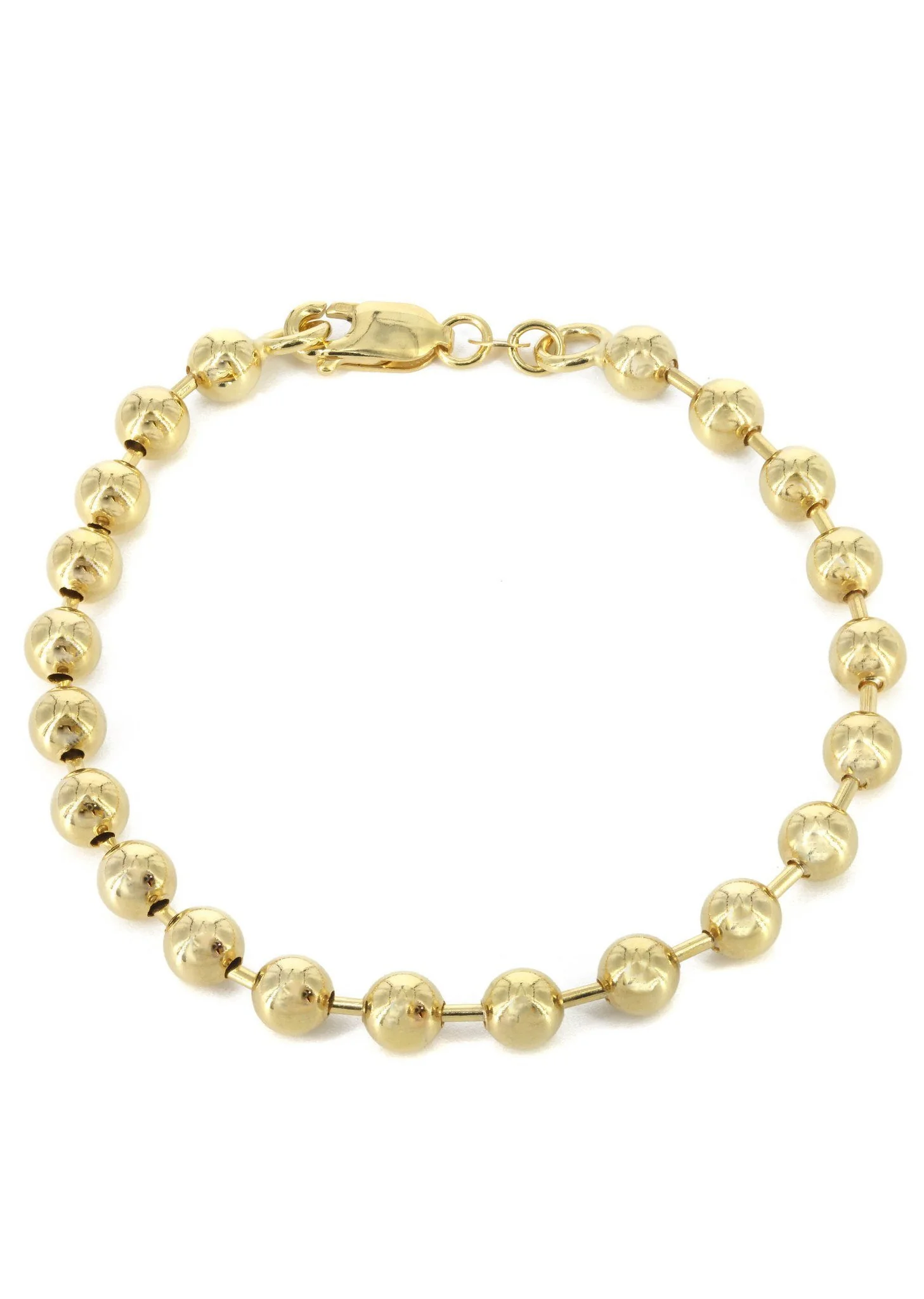 Womens Dog Tag Bracelet 10K Yellow Gold