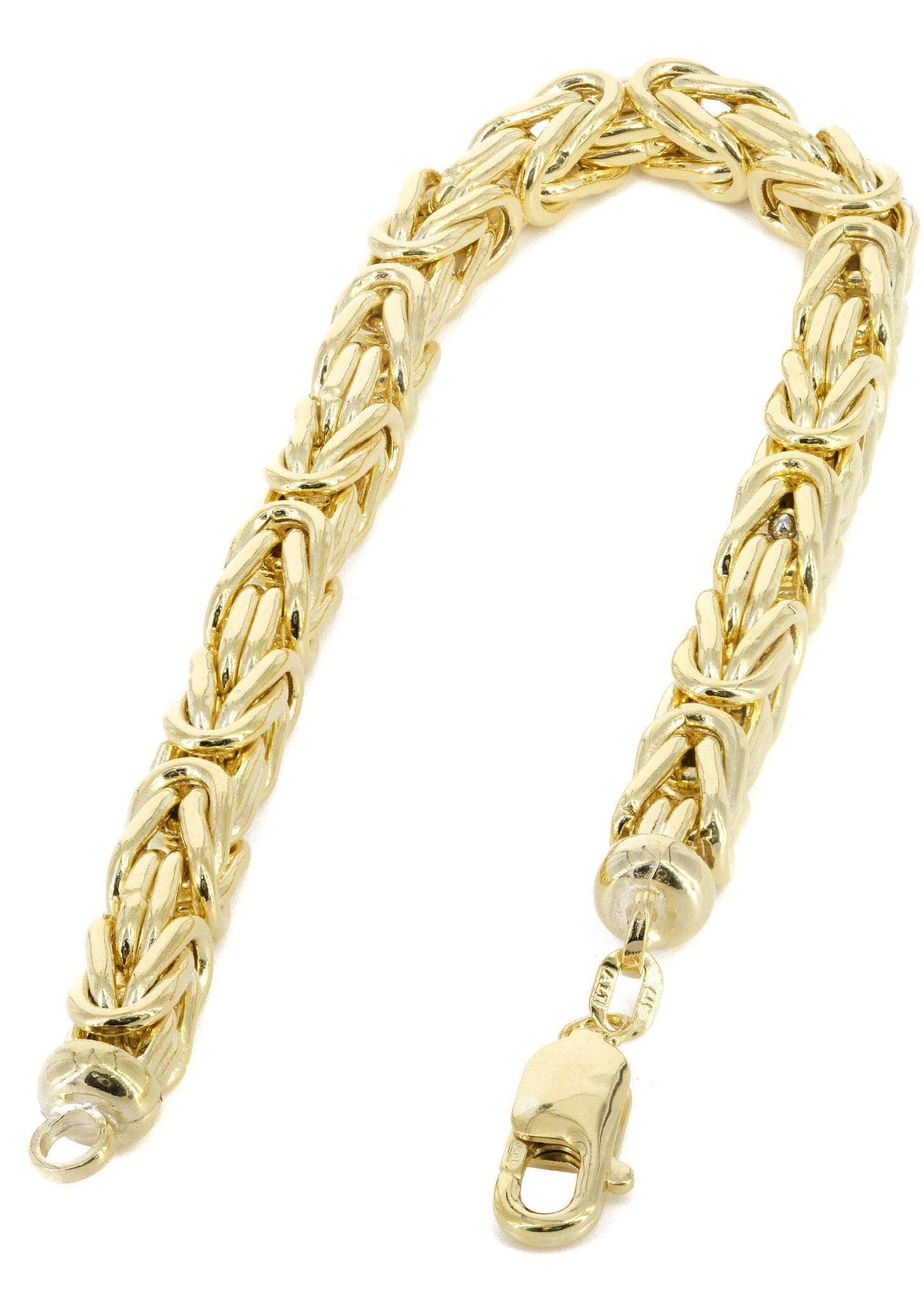 Italian Womens Byzantine Bracelet 10K Yellow Gold - Image 2