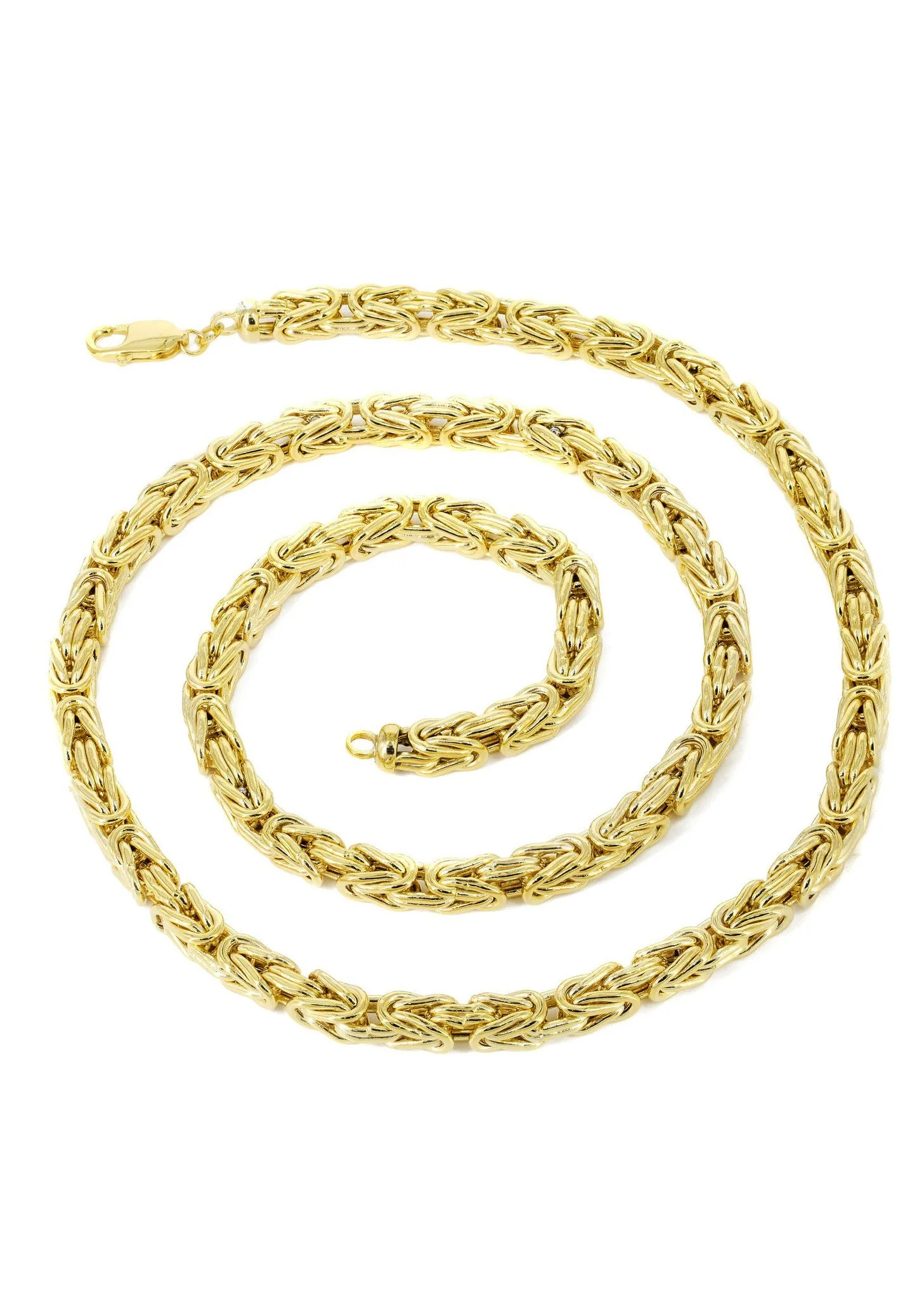 Womens 14K Gold Chain - Semi Solid Byzantine Chain - Image 2