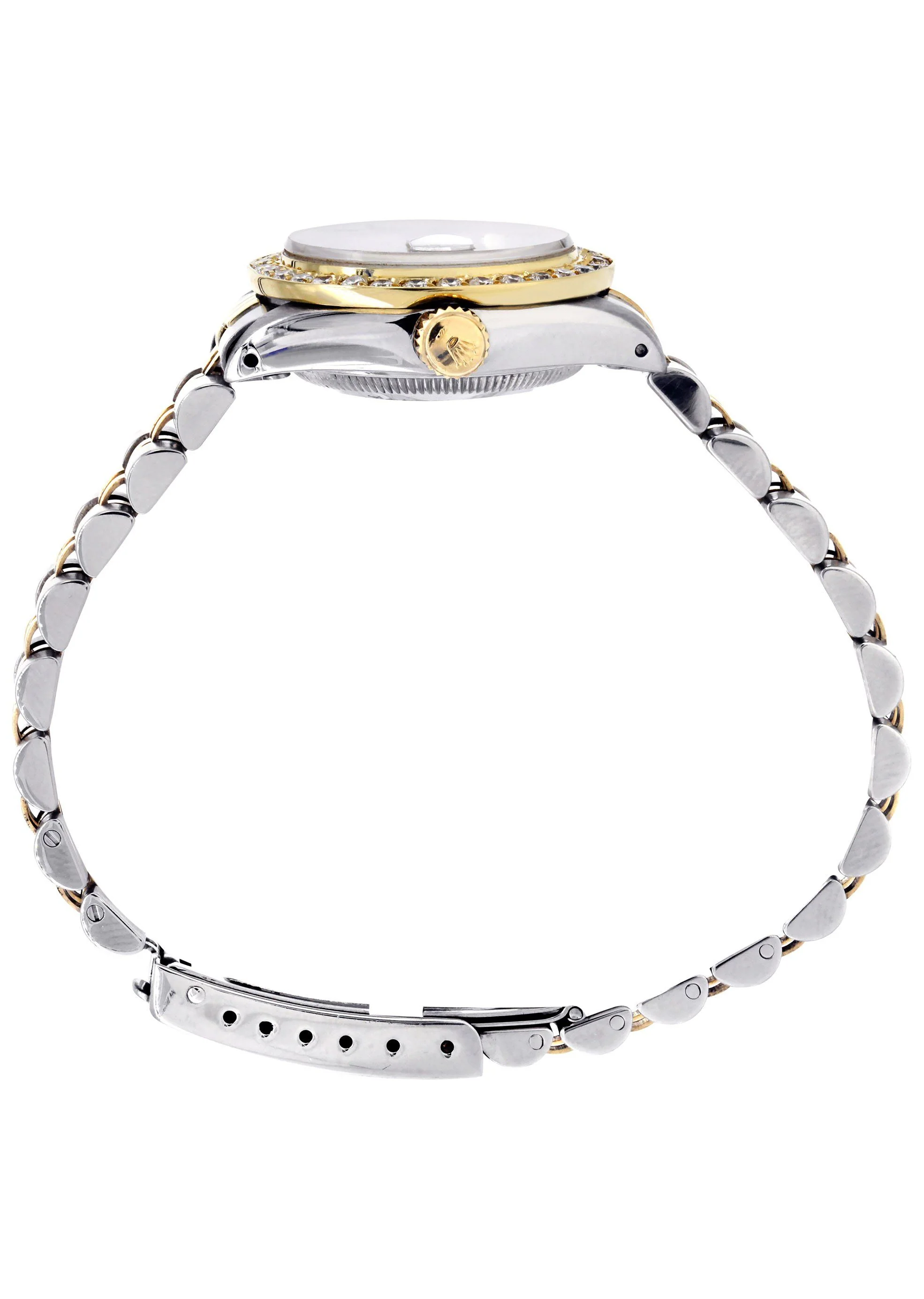 Womens Diamond Gold Rolex Watch | 1 Carat Bezel | 26Mm | Pink Diamond Dial | Jubilee Band - Image 6