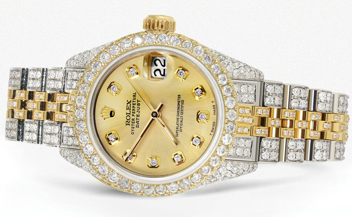 Womens Diamond Gold Rolex Watch | 26Mm | Gold Dial | Jubilee Band - Image 3