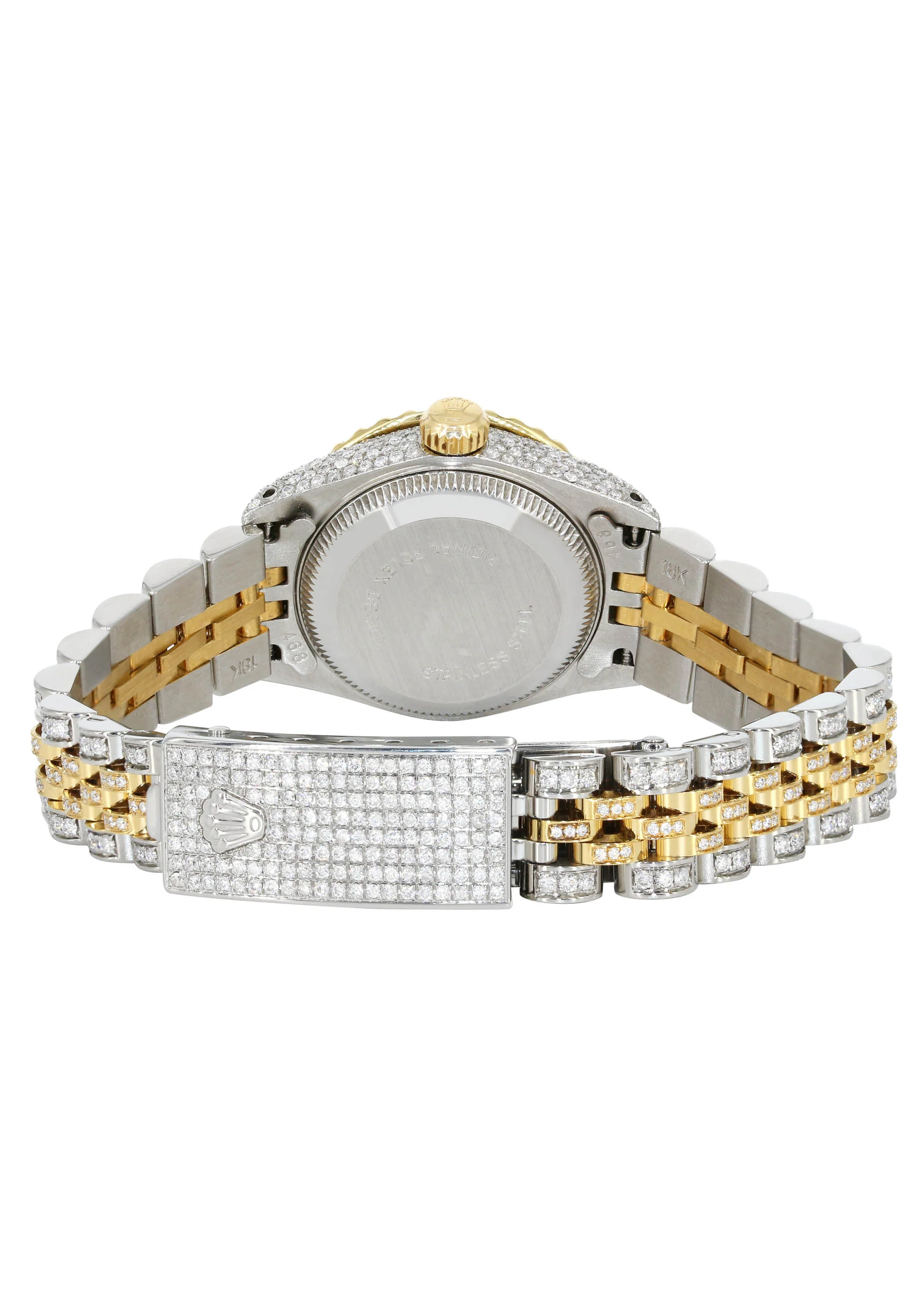 Womens Diamond Gold Rolex Watch | 26Mm | Pink Mother Of Pearl Dial | Jubilee Band - Image 4