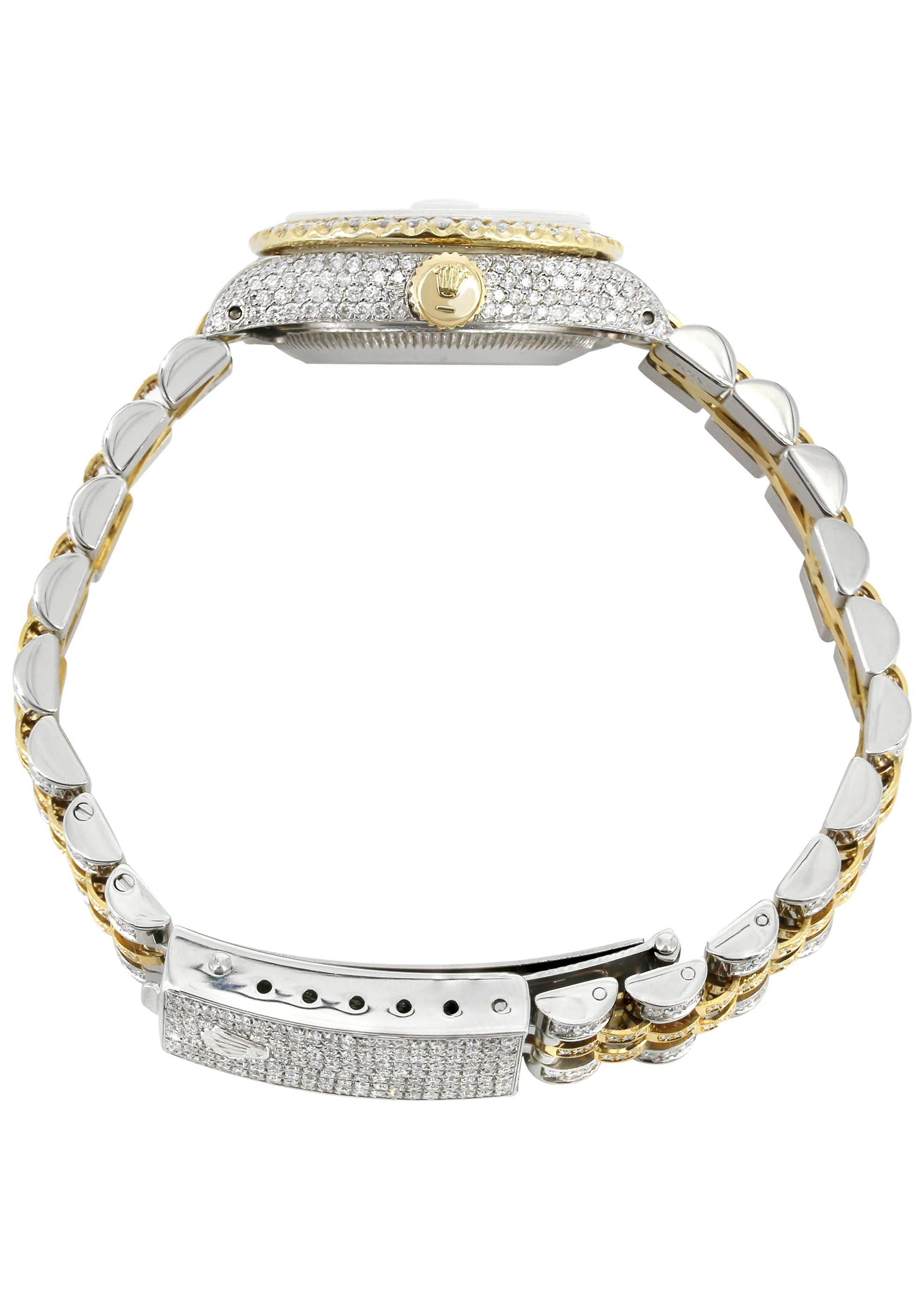 Womens Diamond Gold Rolex Watch | 26Mm | Texture Dial | Jubilee Band - Image 5