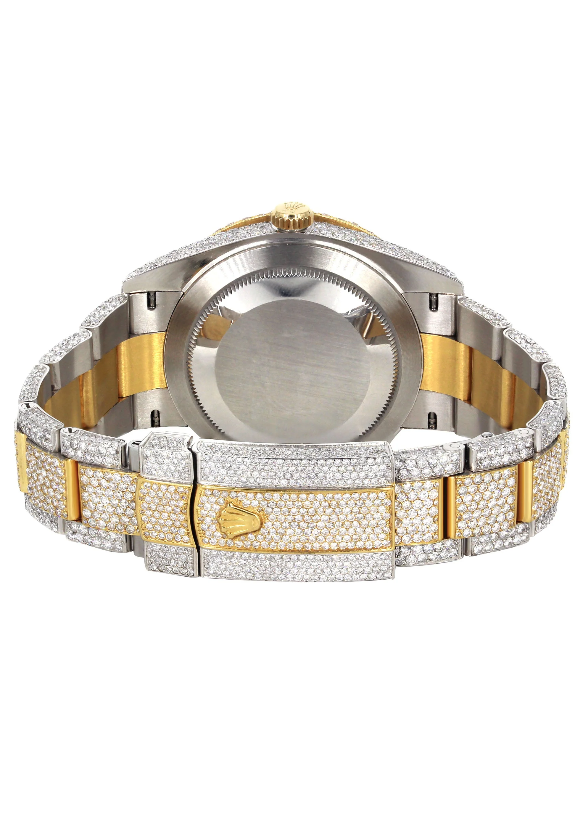Womens Diamond Iced Out Rolex Datejust 41 | 25 Carats Of Diamonds | Abalone Mother Of Pearl Dial | Two Tone | Two Row | Oyster Band - Image 4