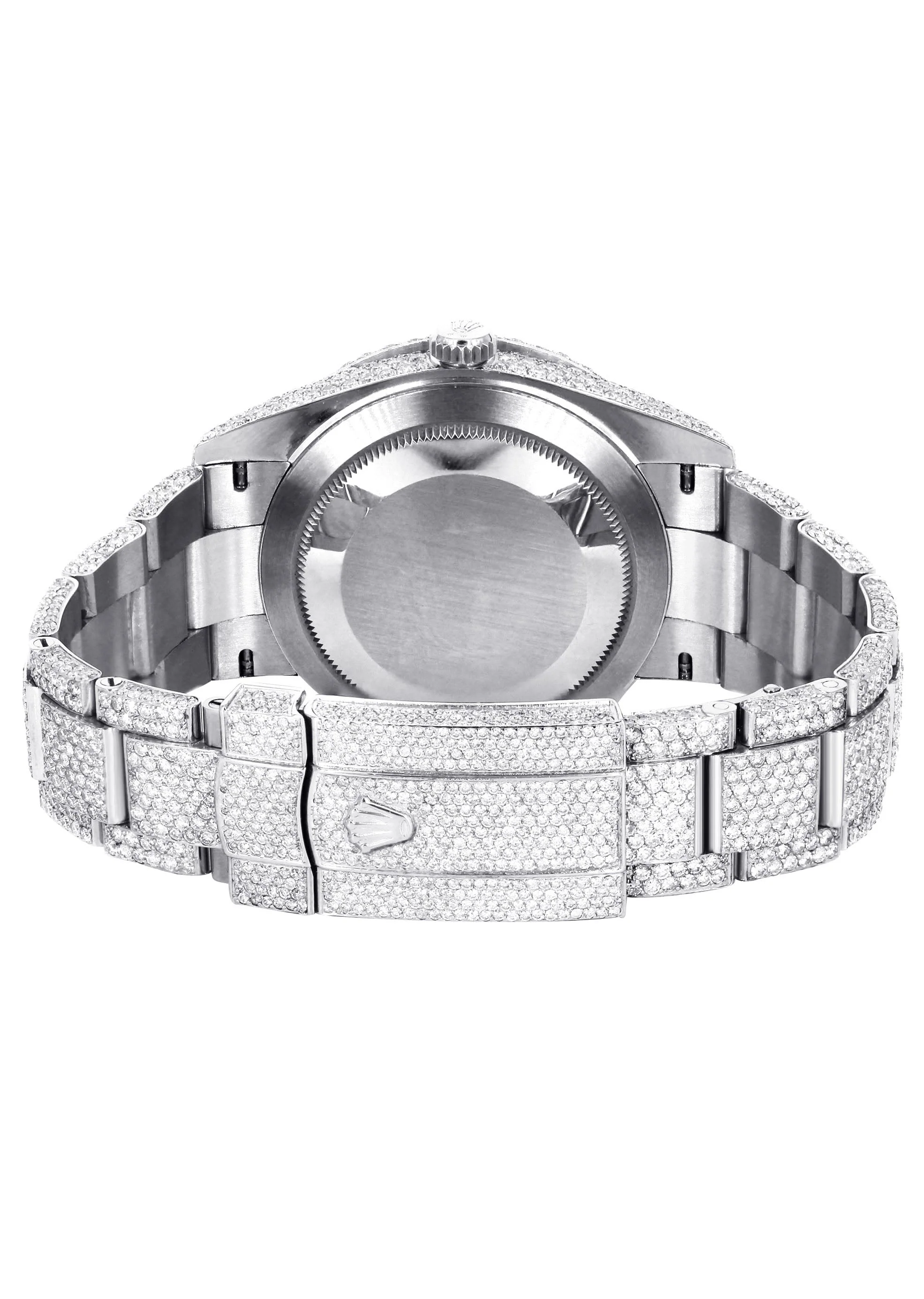 Womens Diamond Iced Out Rolex Datejust 41 | 25 Carats Of Diamonds | Custom Mother of Pearl Arabic Numeral Diamond Dial | Two Row | Oyster Band - Image 3