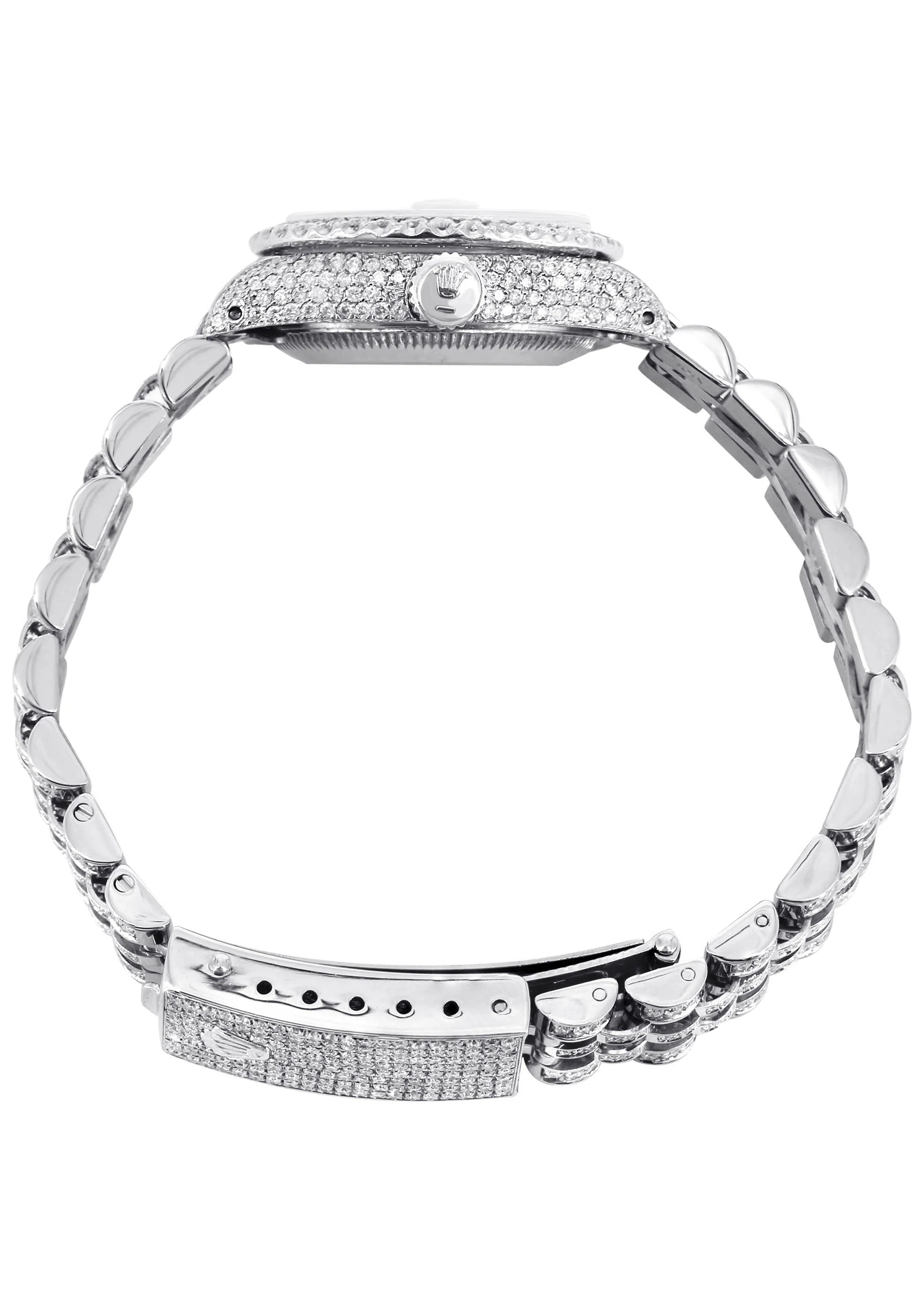 Womens Diamond Stainless Steel Rolex Watch | 26Mm | Light Blue Mother Of Pearl Dial | Jubilee Band - Image 5
