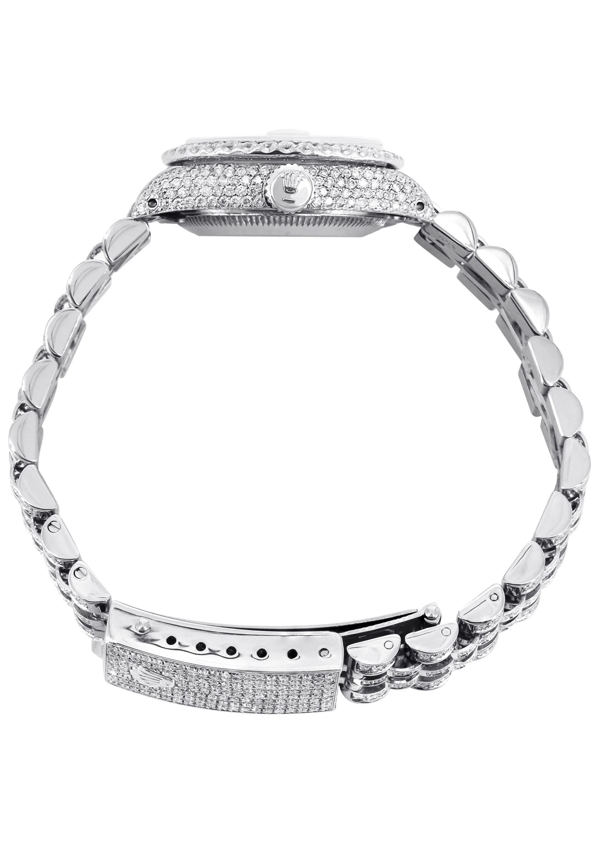Womens Diamond Stainless Steel Rolex Watch | 26Mm | Diamond Roman Numeral Dial | Jubilee Band - Image 4