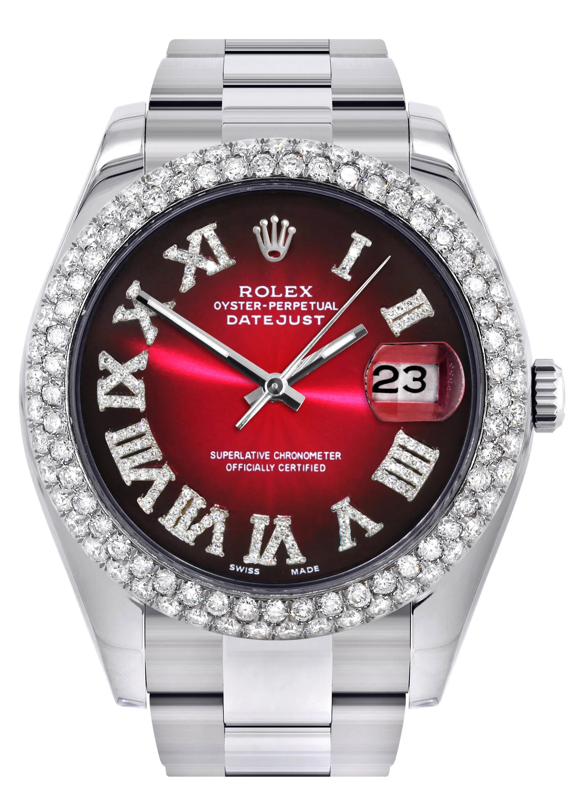 Womens Rolex Datejust II Watch | 41 MM | Black Red Roman Numeral Dial | Two Row | Oyster Band