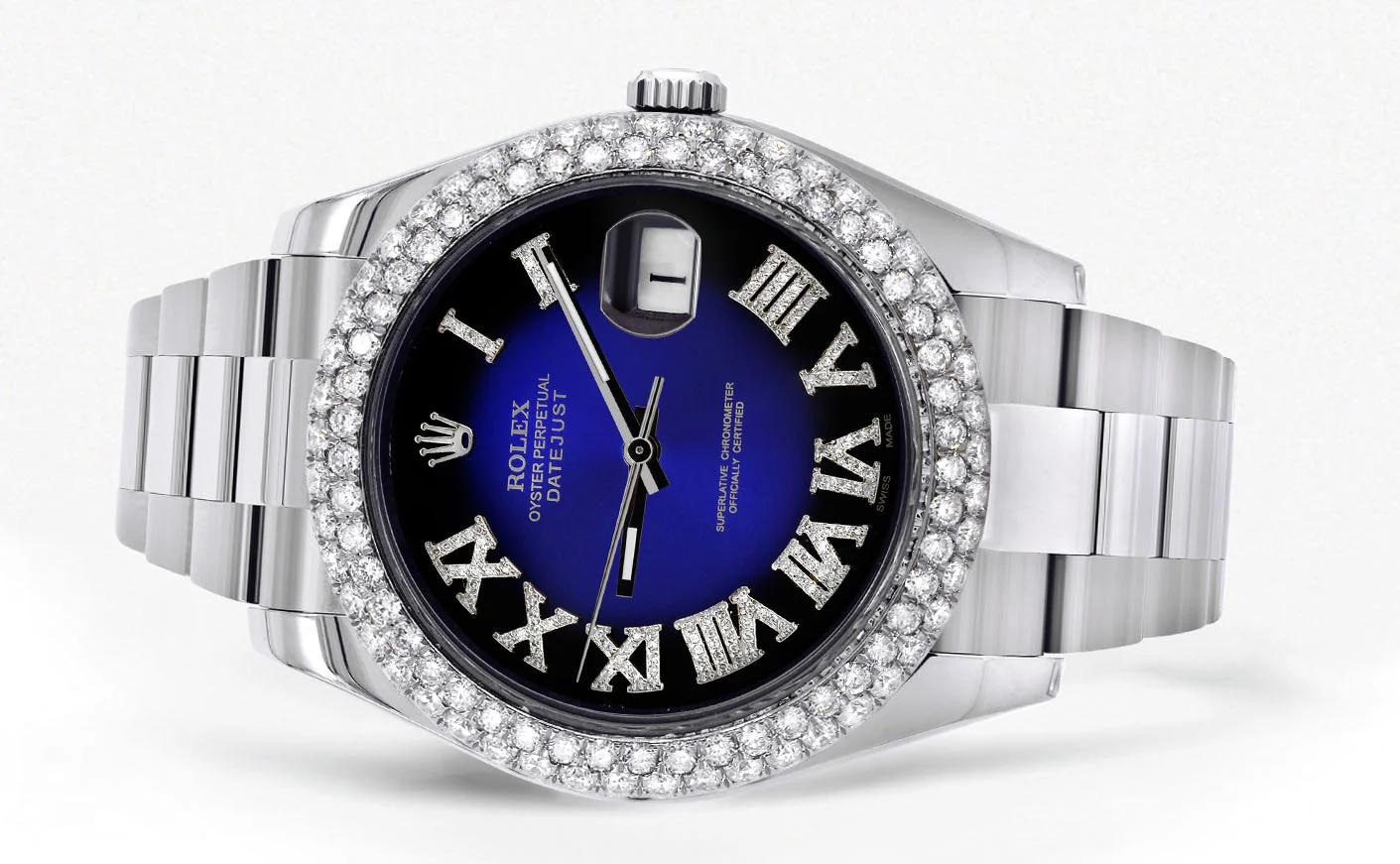 Womens Rolex Datejust II Watch | 41 MM | Blue Black Roman Numeral Dial | Two Row | Oyster Band - Image 2