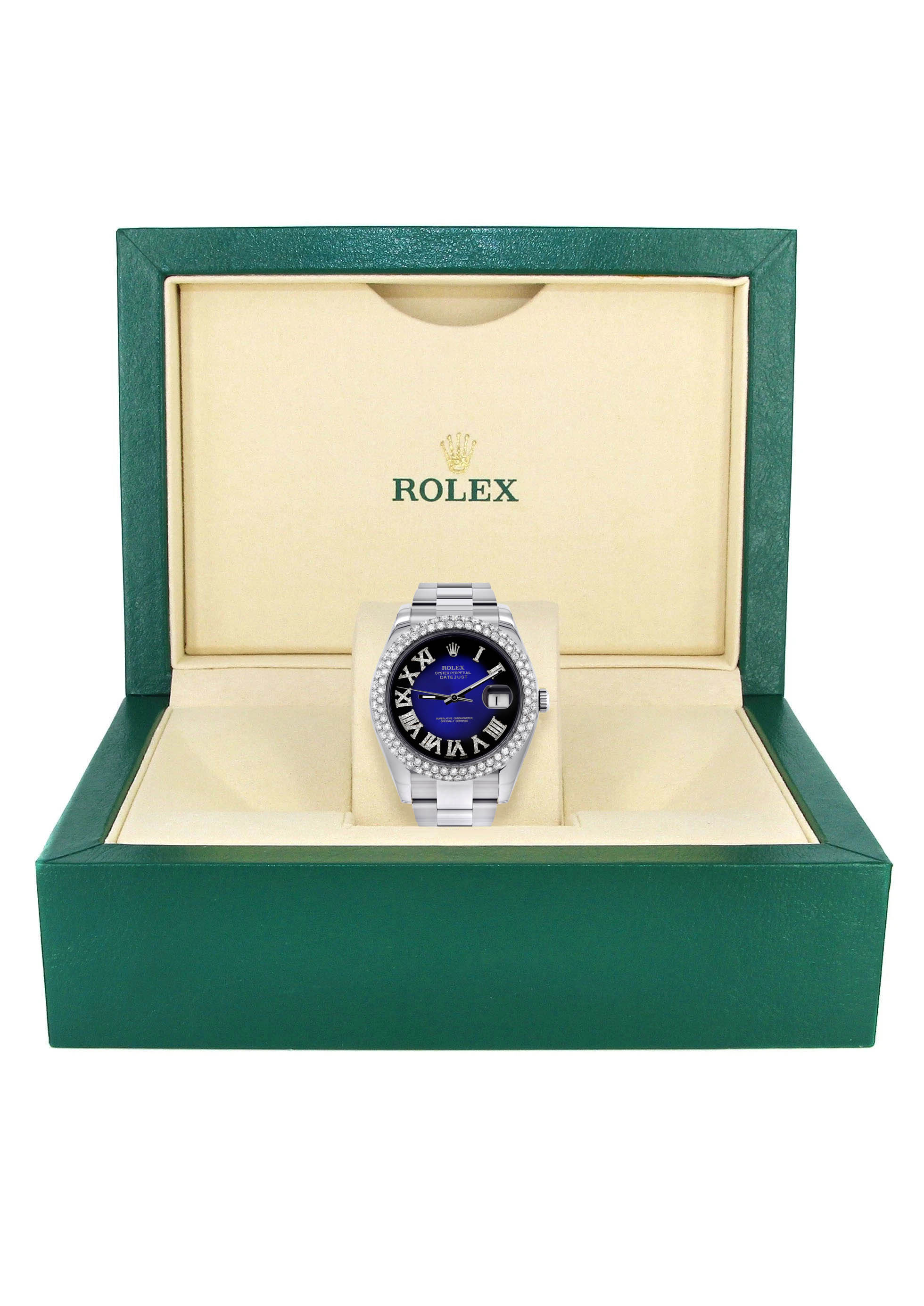 Womens Rolex Datejust II Watch | 41 MM | Blue Black Roman Numeral Dial | Two Row | Oyster Band - Image 3