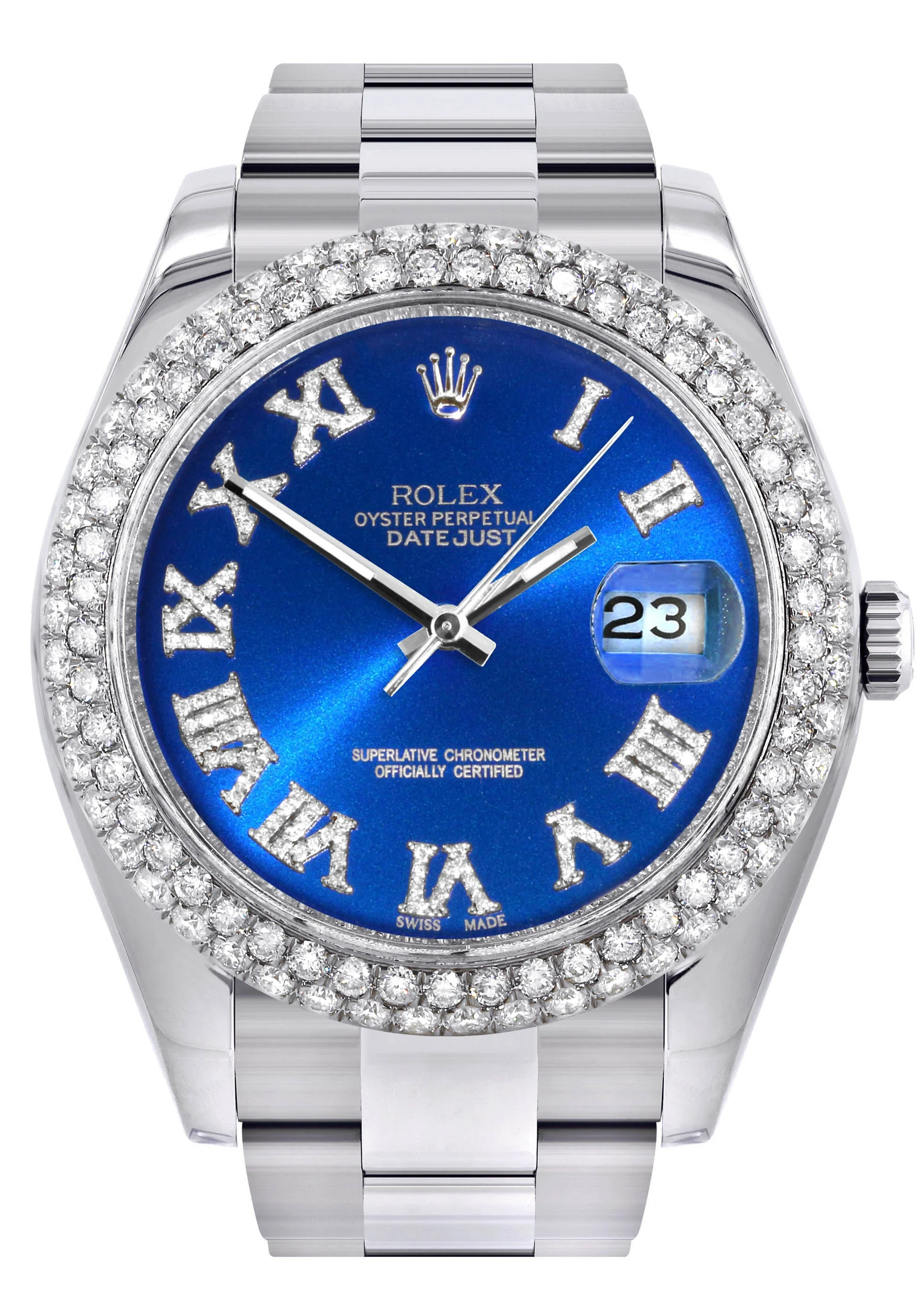 Womens Rolex Datejust II Watch | 41 MM | Blue Roman Numeral Dial | Two Row | Oyster Band
