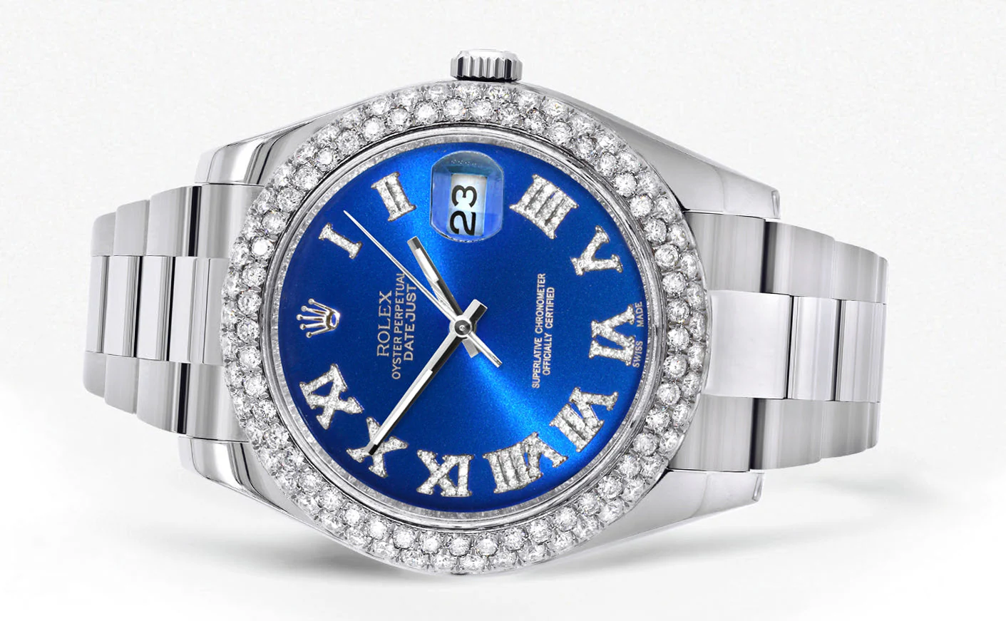 Womens Rolex Datejust II Watch | 41 MM | Blue Roman Numeral Dial | Two Row | Oyster Band - Image 2