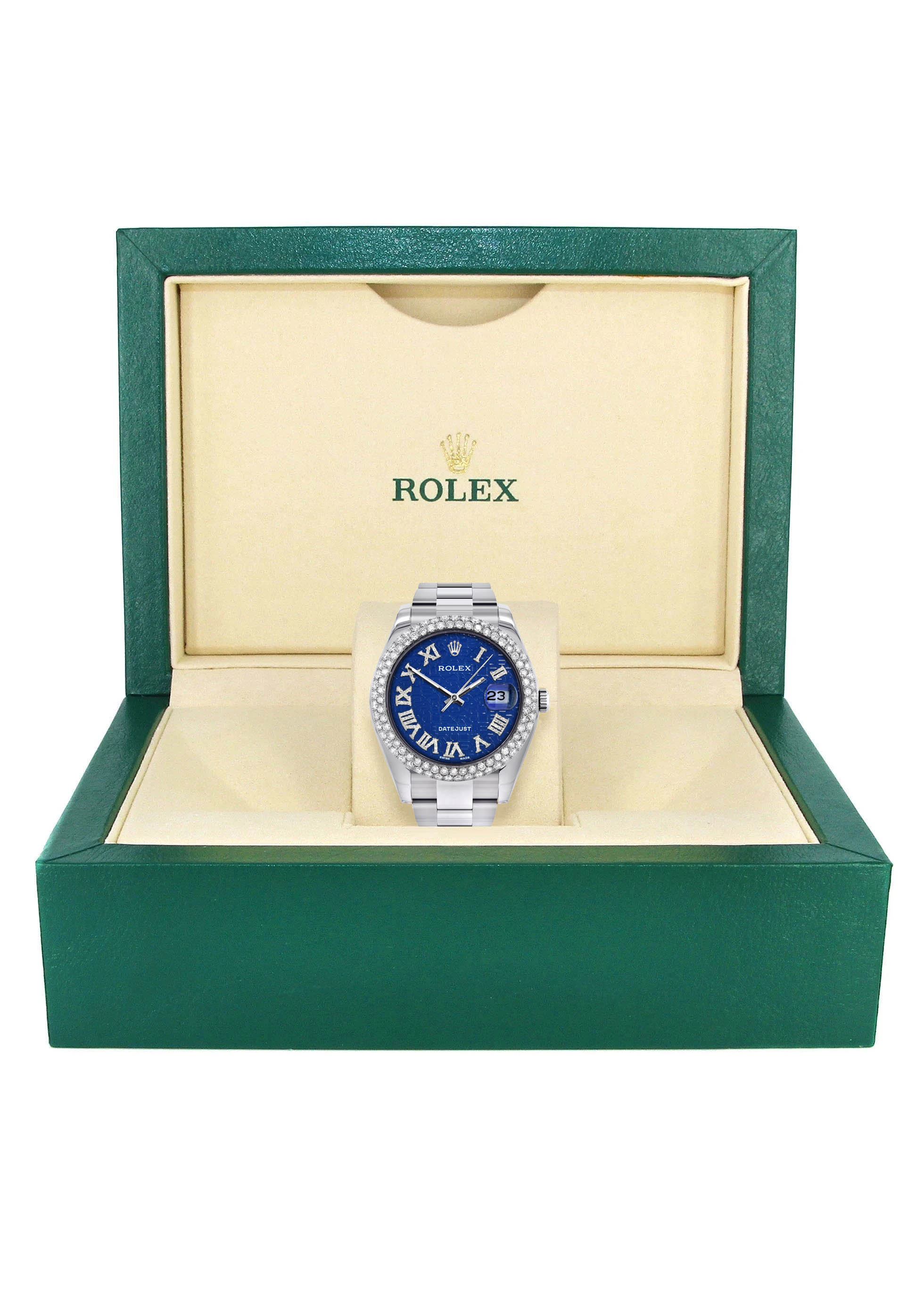 Womens Rolex Datejust II Watch | 41 MM | Blue Texture Dial | Two Row | Oyster Band - Image 5