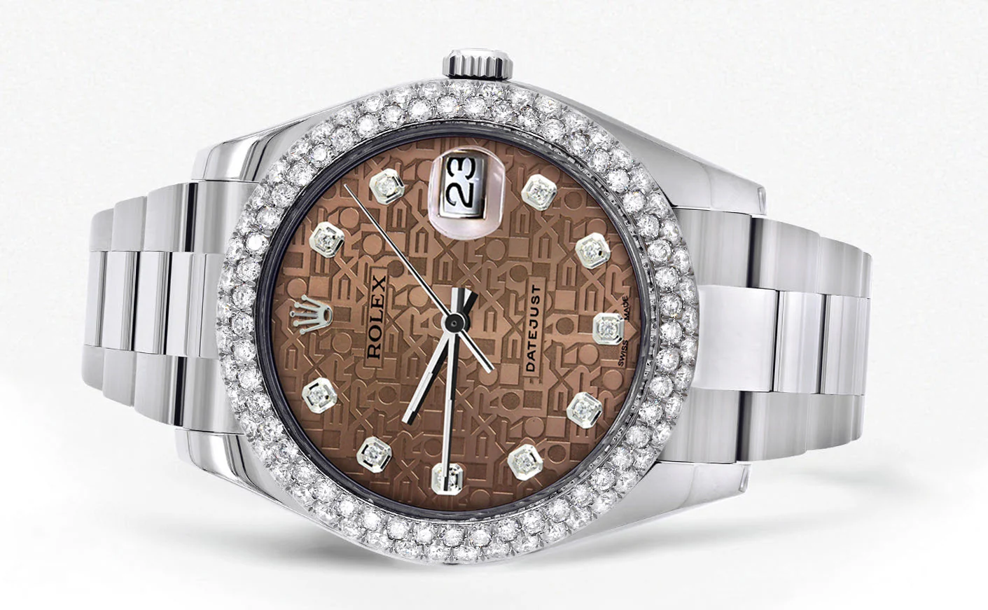 Womens Rolex Datejust II Watch | 41 MM | Brown Texture Dial | Two Row | Oyster Band - Image 2