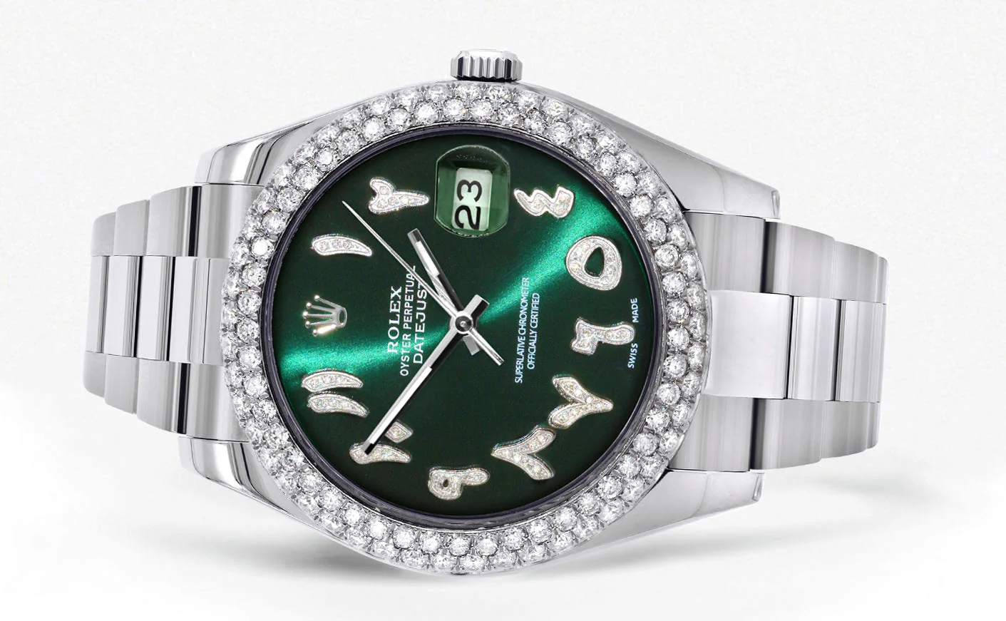 Womens Rolex Datejust II Watch | 41 MM | Green Arabic Numeral Dial | Two Row | Oyster Band - Image 2
