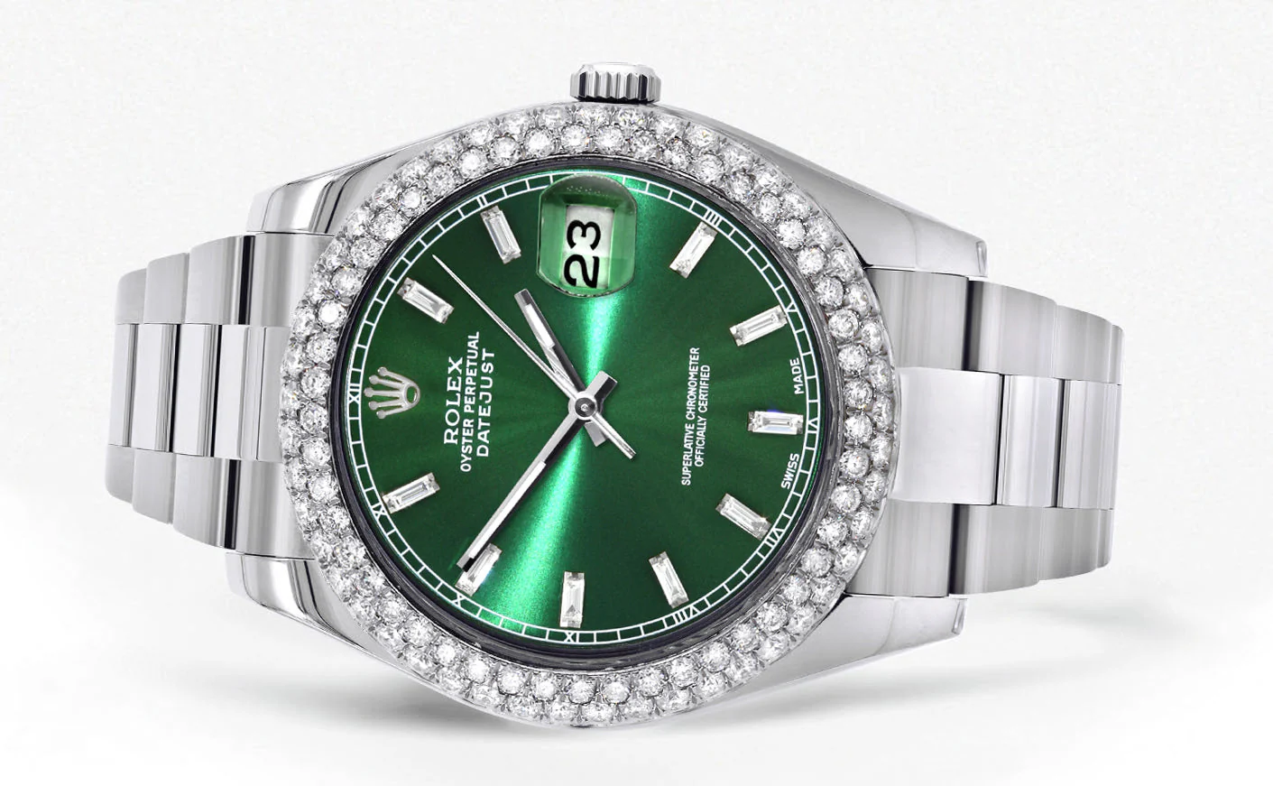 Womens Rolex Datejust II Watch | 41 MM | Green Dial | Two Row | Oyster Band - Image 2