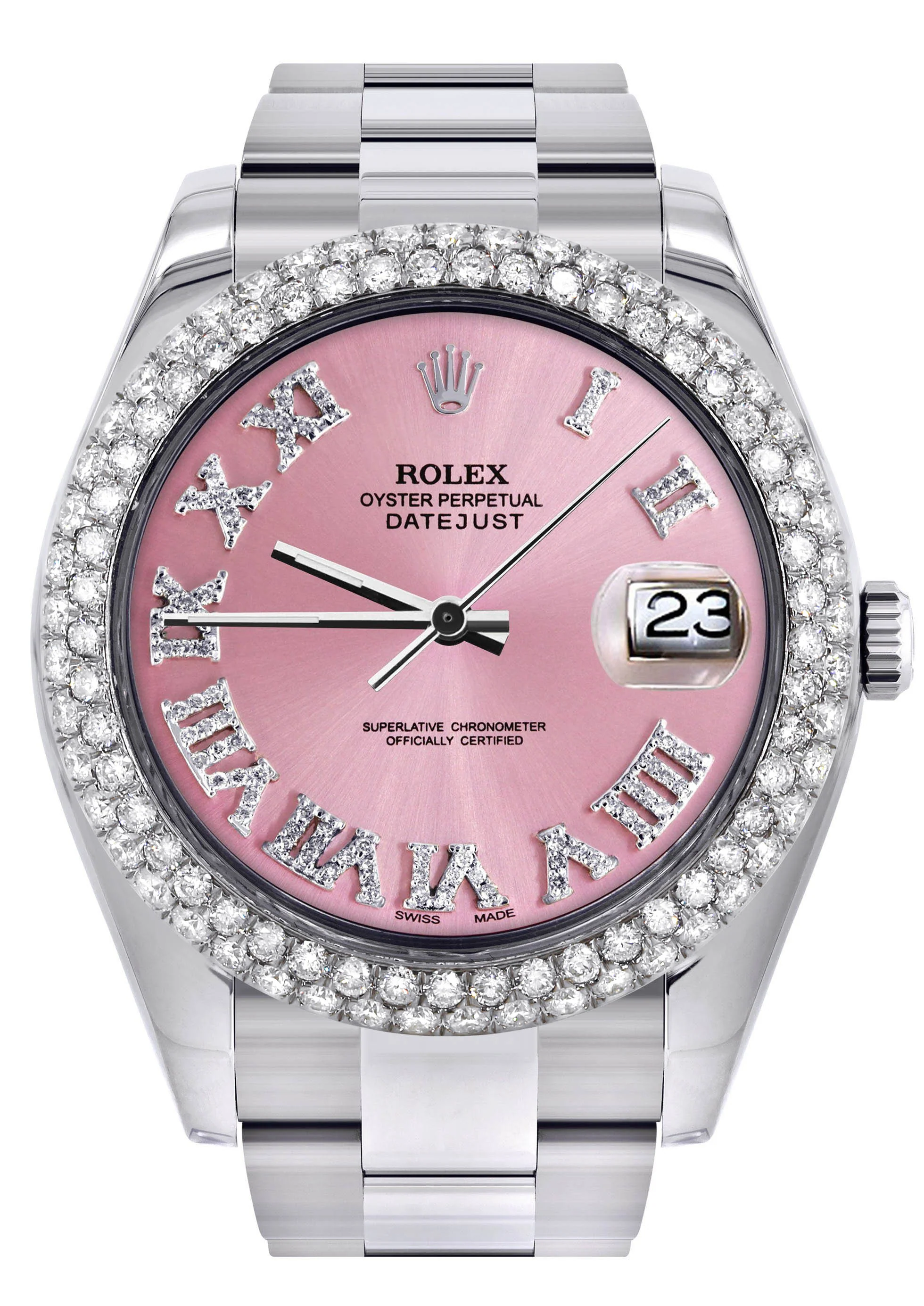 Womens Rolex Datejust II Watch | 41 MM | Pink Roman Numeral Dial | Two Row | Oyster Band
