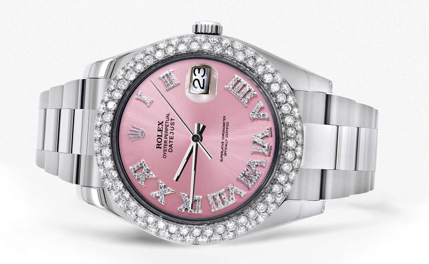 Womens Rolex Datejust II Watch | 41 MM | Pink Roman Numeral Dial | Two Row | Oyster Band - Image 2