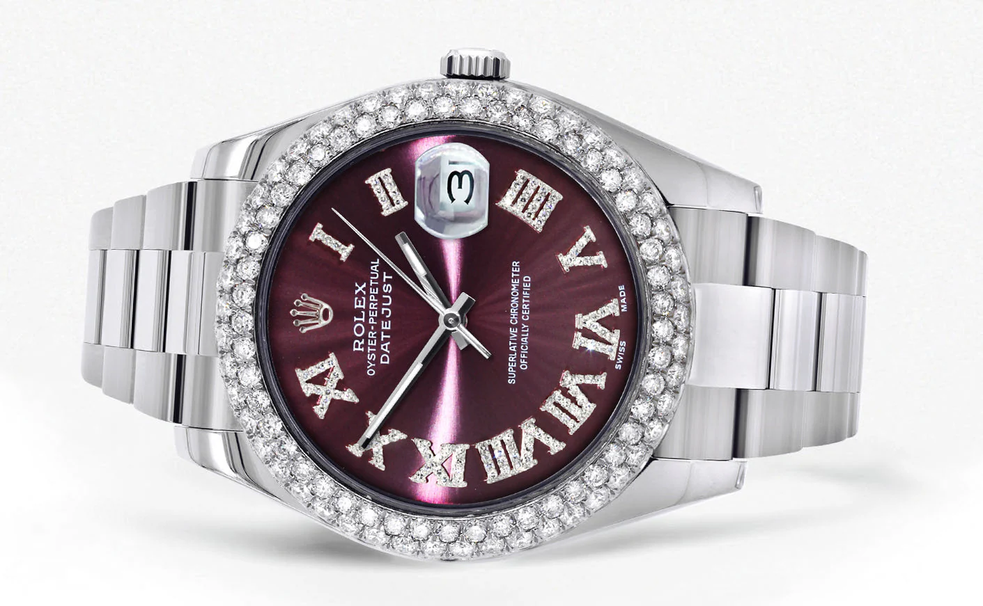 Womens Rolex Datejust II Watch | 41 MM | Purple Roman Numeral Dial | Two Row | Oyster Band - Image 2