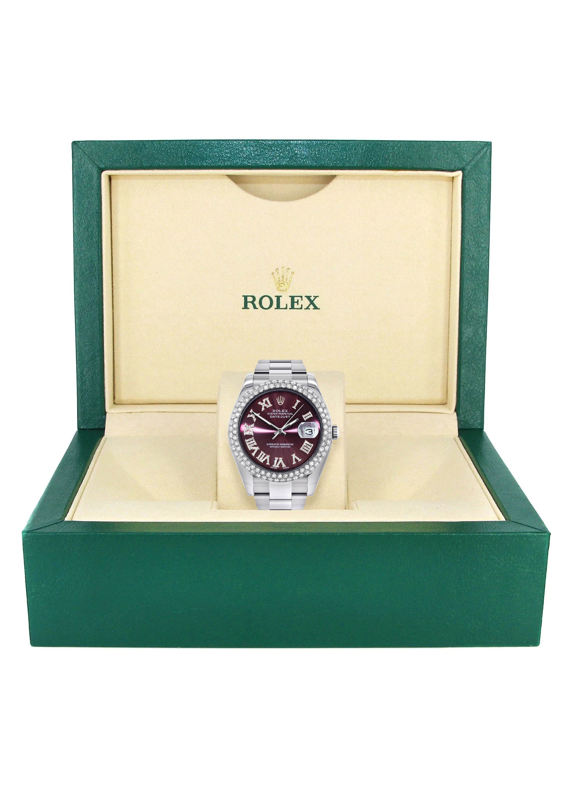 Womens Rolex Datejust II Watch | 41 MM | Purple Roman Numeral Dial | Two Row | Oyster Band - Image 5