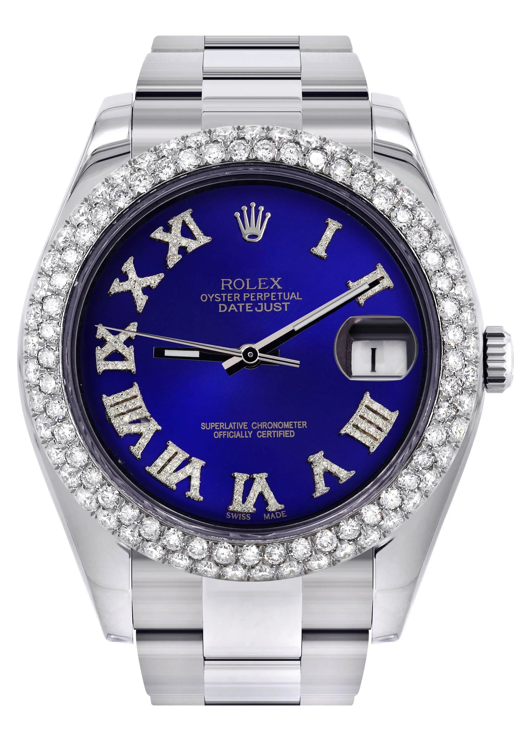 Womens Rolex Datejust II Watch | 41 MM | Royal Blue Roman Numeral Dial | Two Row | Oyster Band