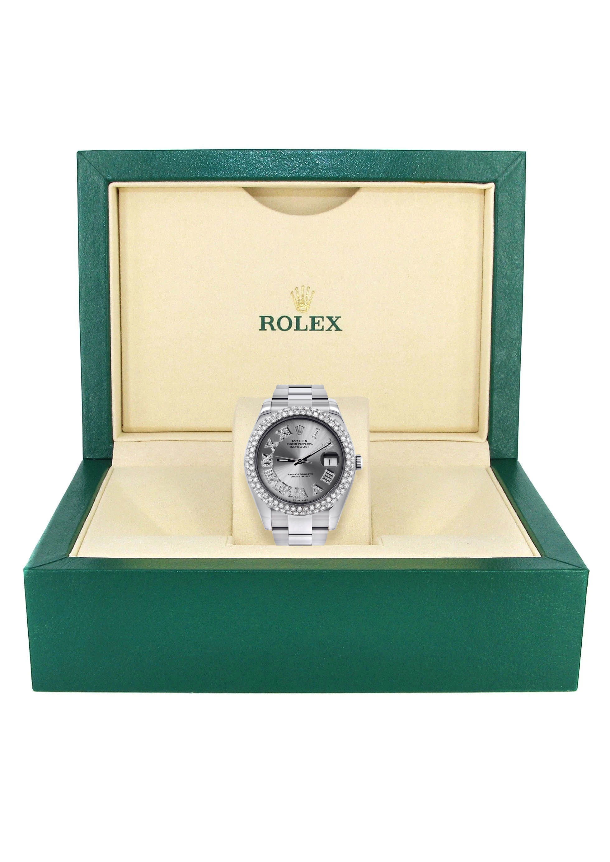 Womens Rolex Datejust II Watch | 41 MM | Silver Roman Numeral Dial | Two Row | Oyster Band - Image 5