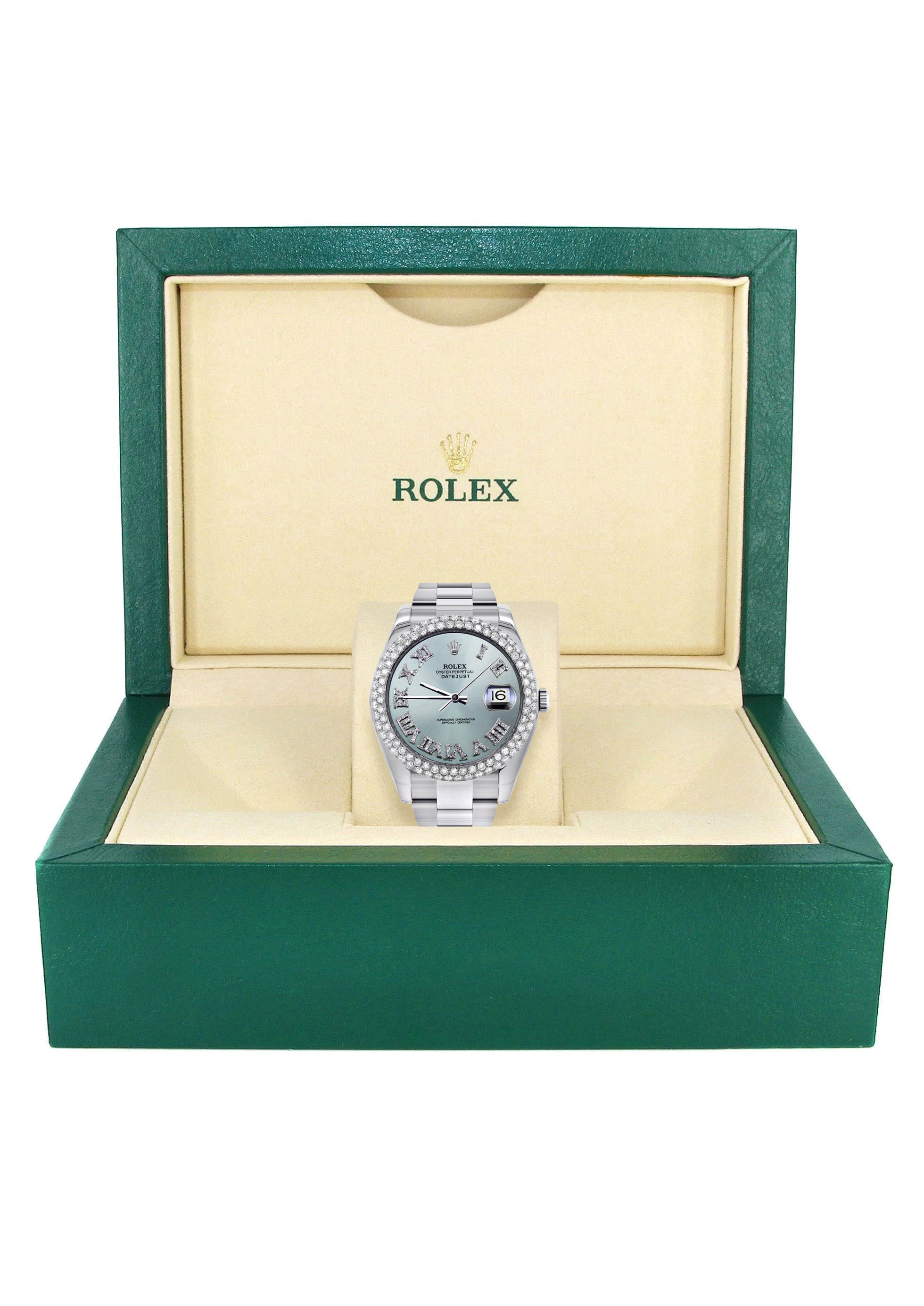 Womens Rolex Datejust II Watch | 41 MM | Turquoise Roman Numeral Dial | Two Row | Oyster Band - Image 5