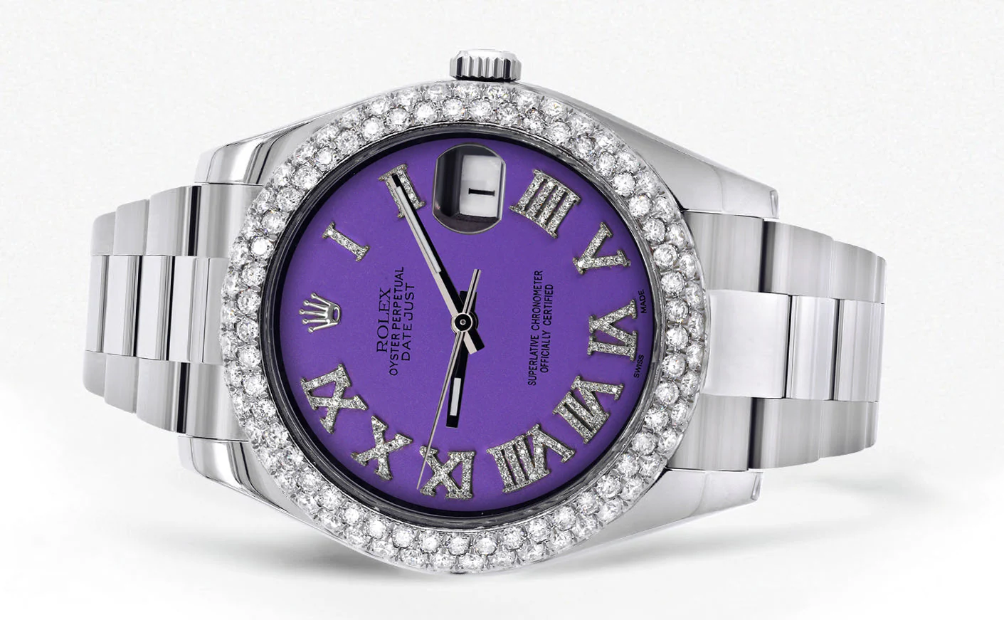 Womens Rolex Datejust II Watch | 41 MM | Violet Roman Numeral Dial | Two Row | Oyster Band - Image 2